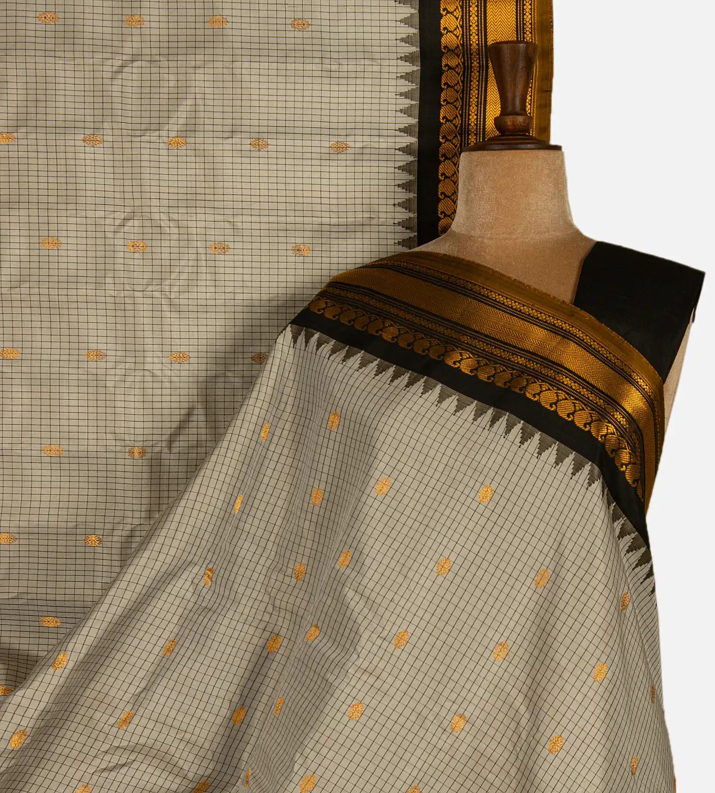 Grey Gadwal Silk Saree