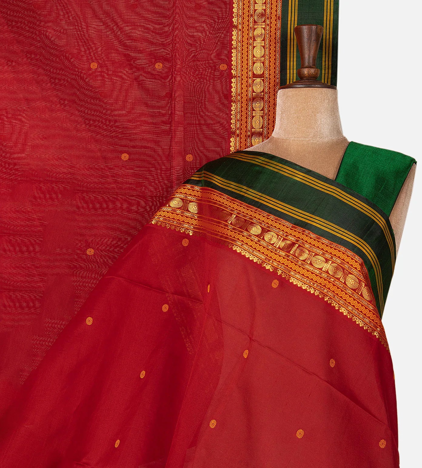 Red Cotton Silk Saree