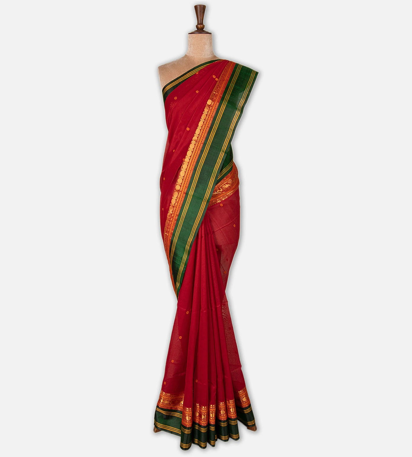 Red Cotton Silk Saree