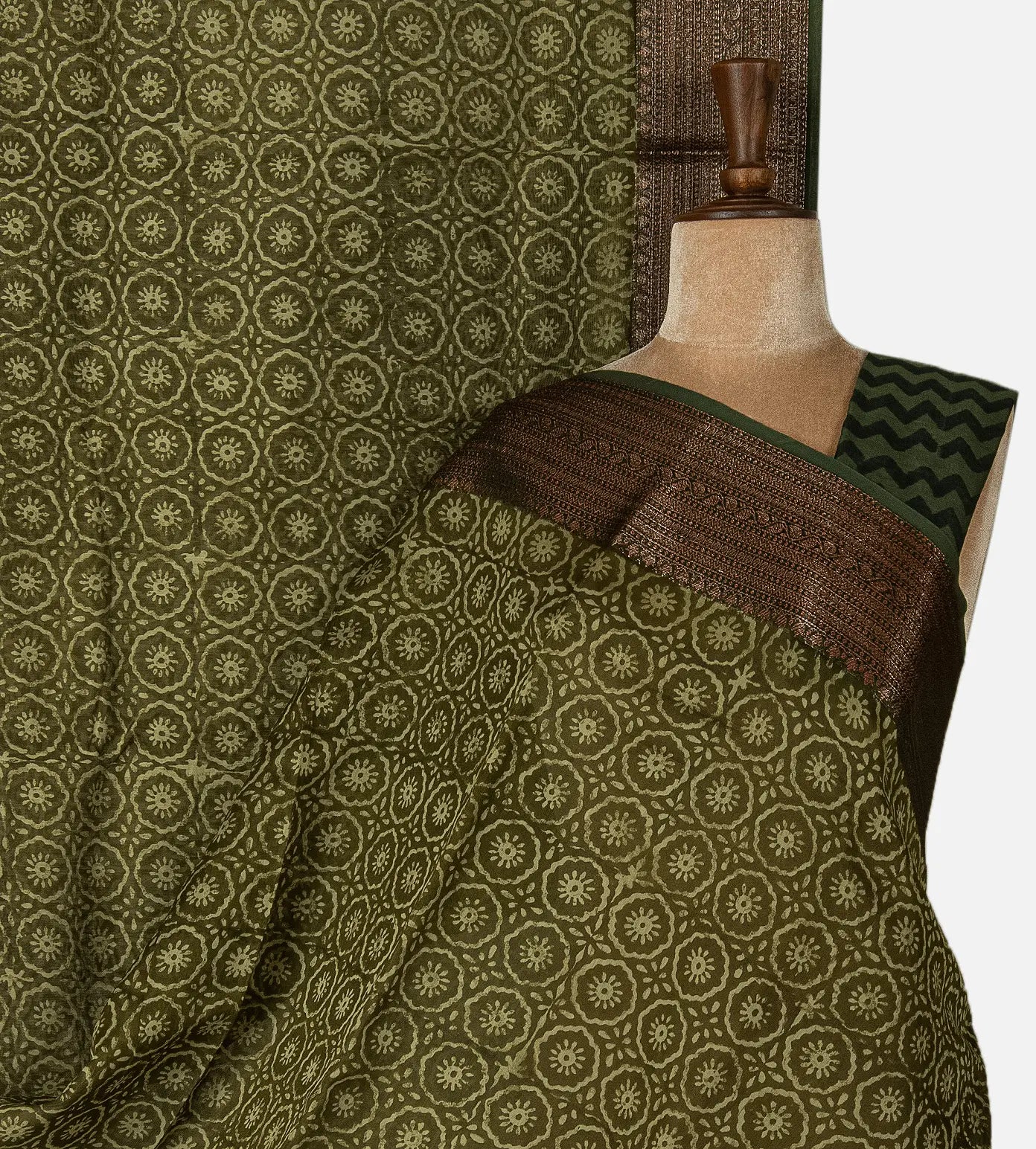 Green Chanderi Cotton Saree