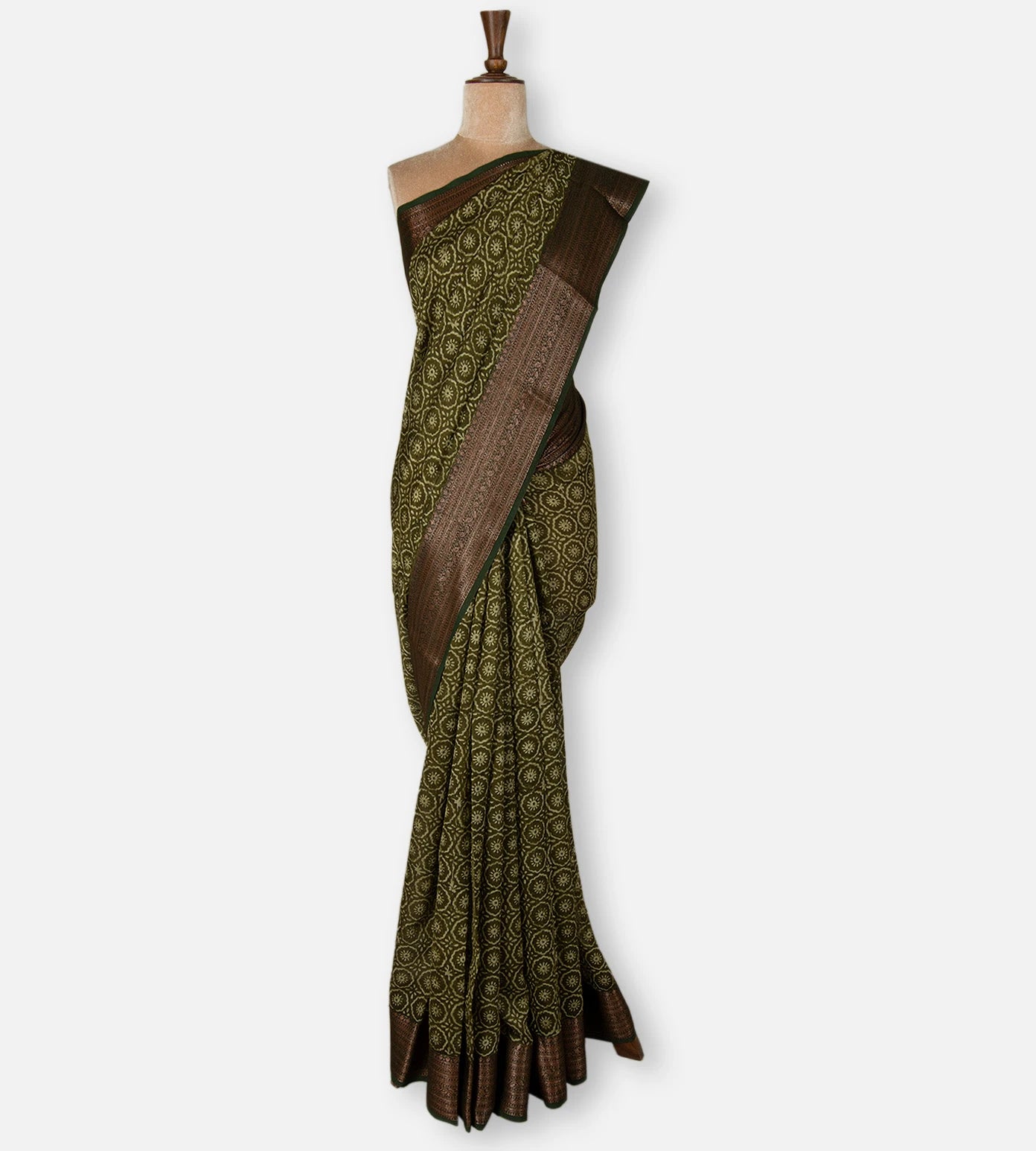 Green Chanderi Cotton Saree
