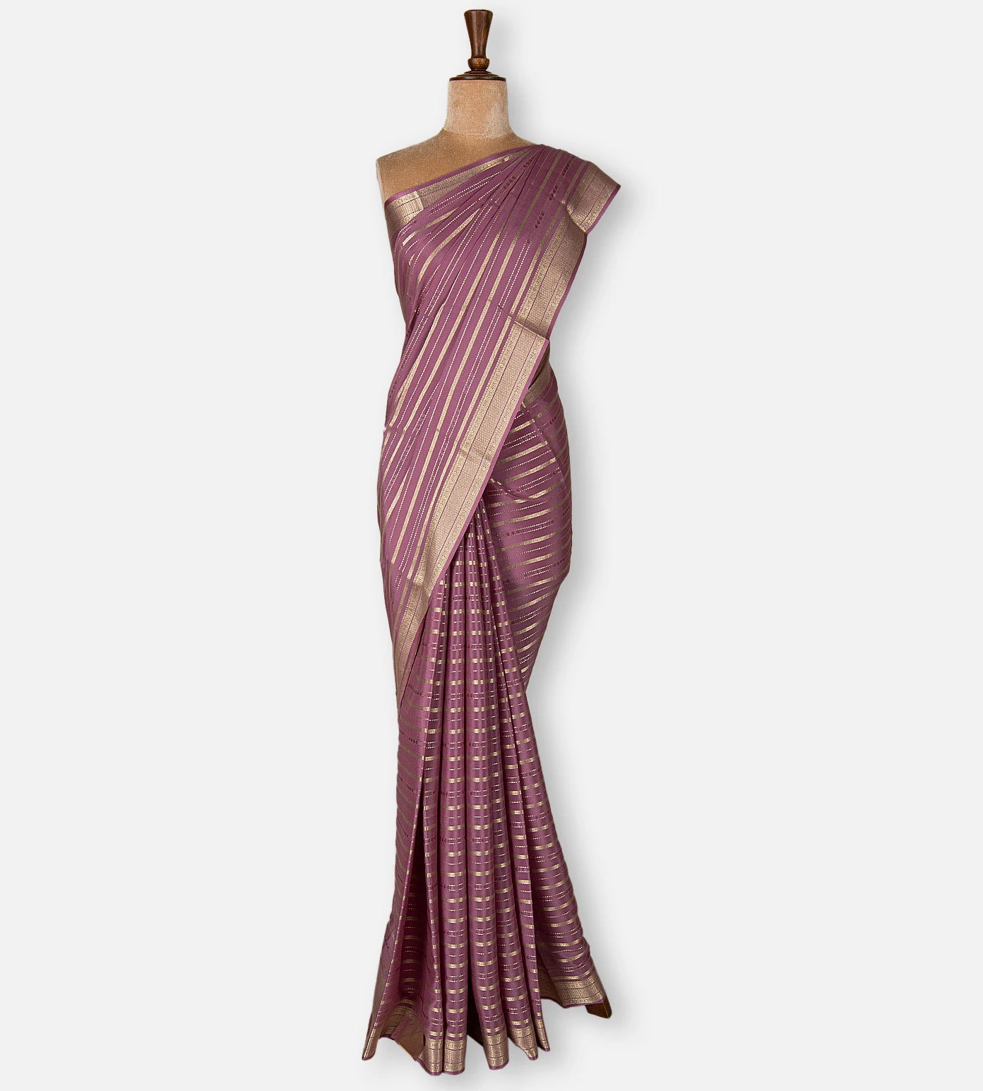 Pink Mysore Crepe Saree