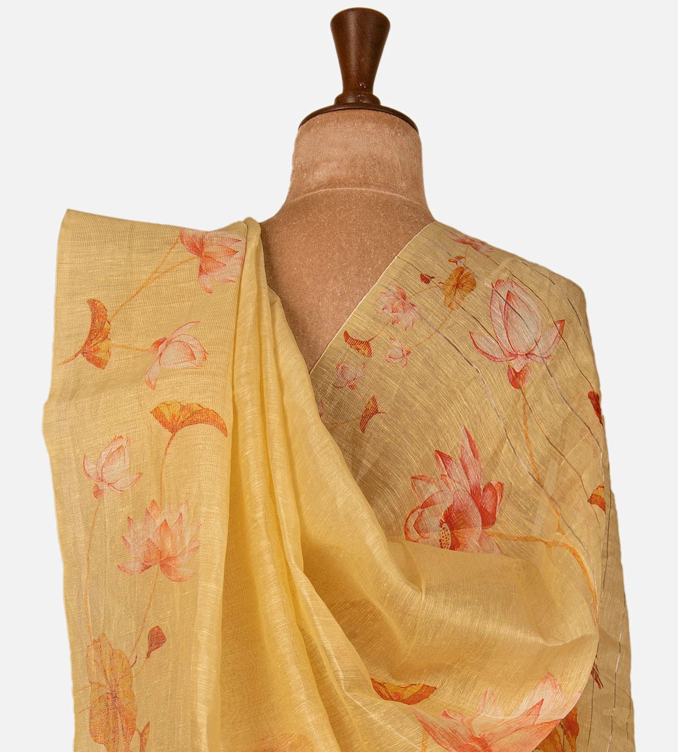Yellow Linen Saree