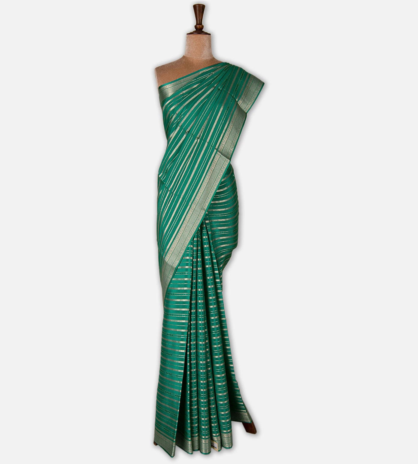 Deep Teal Mysore Crepe Saree