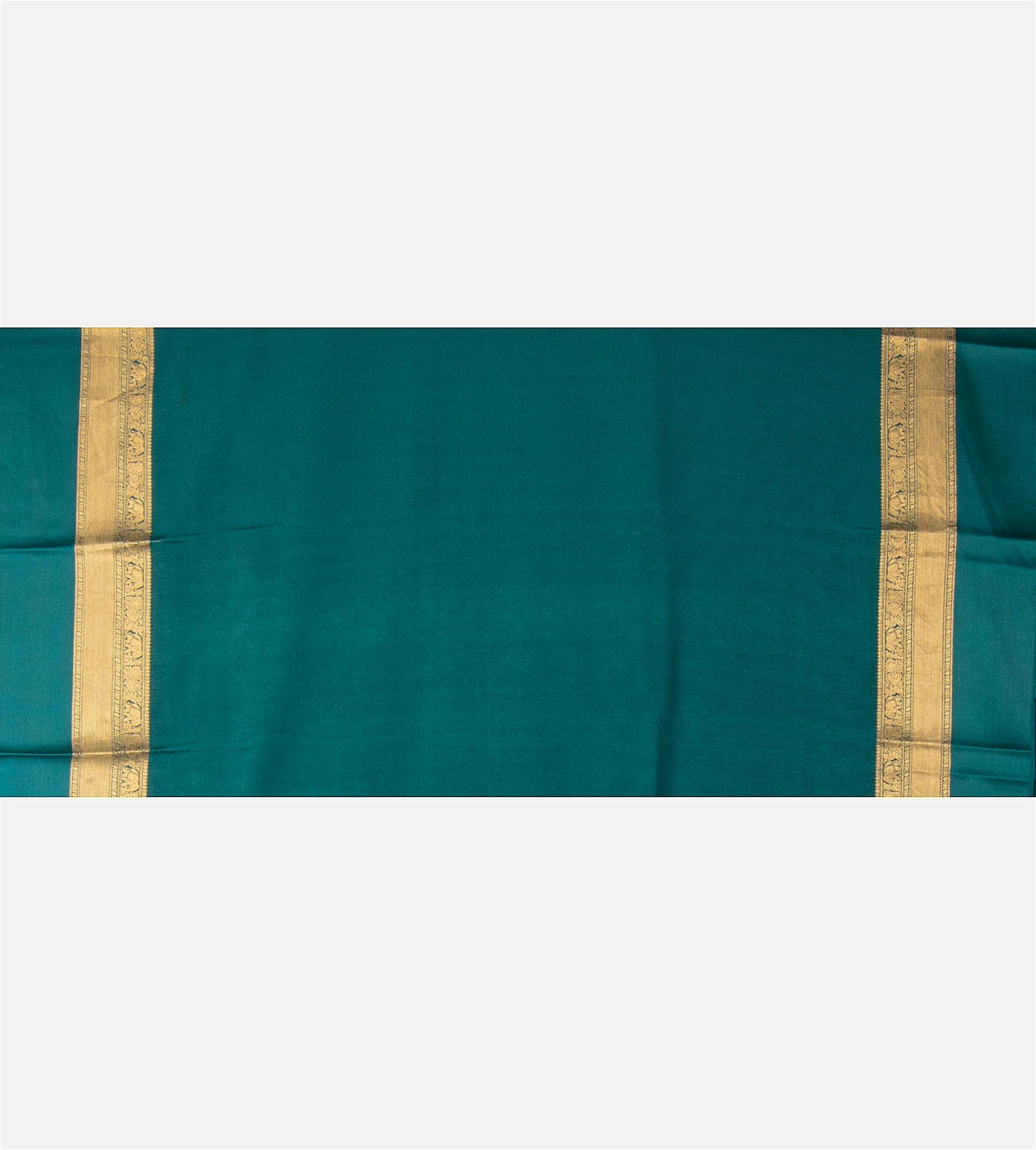 Deep Teal  Mysore Crepe Saree