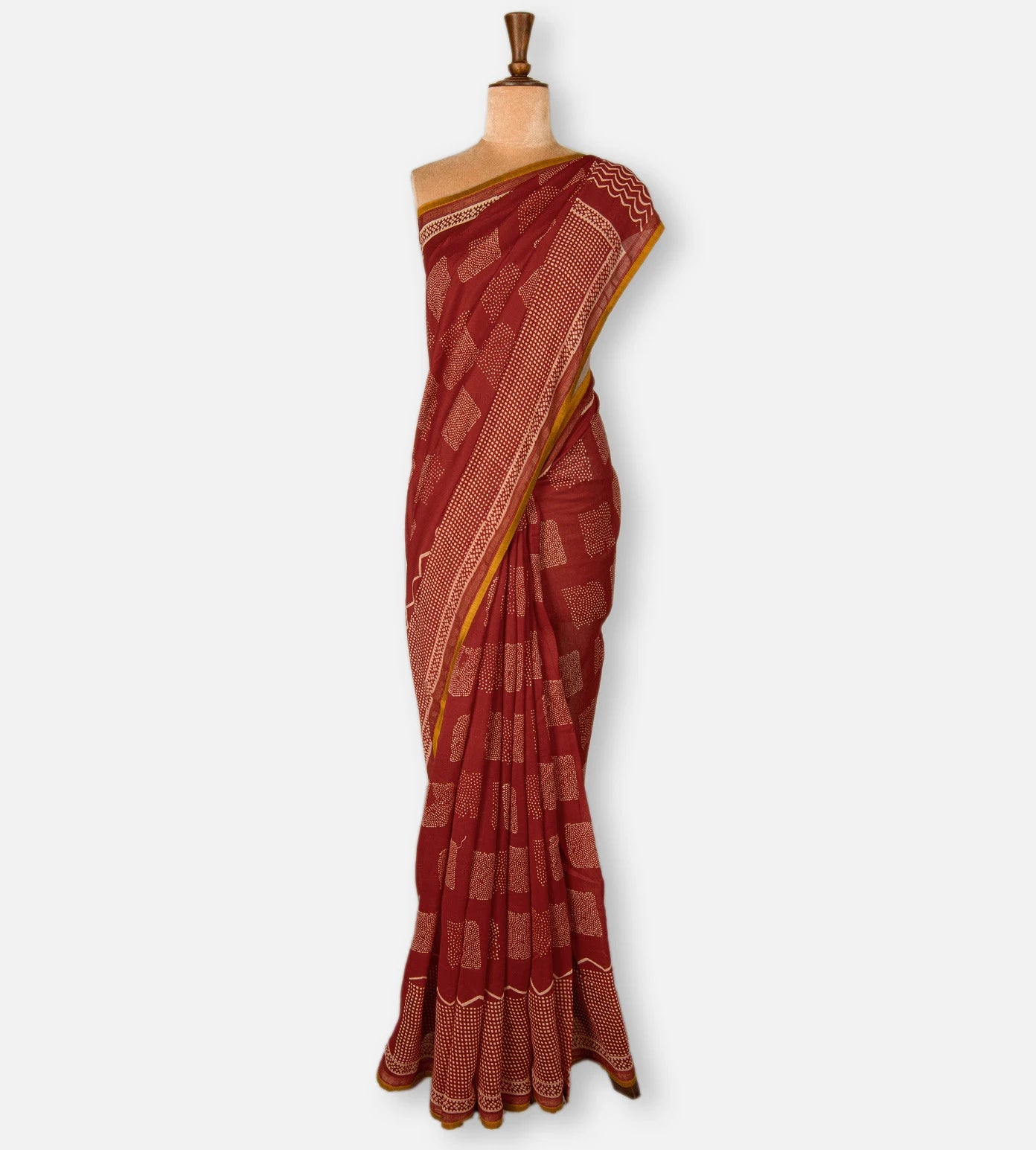 Red Chanderi Cotton Saree