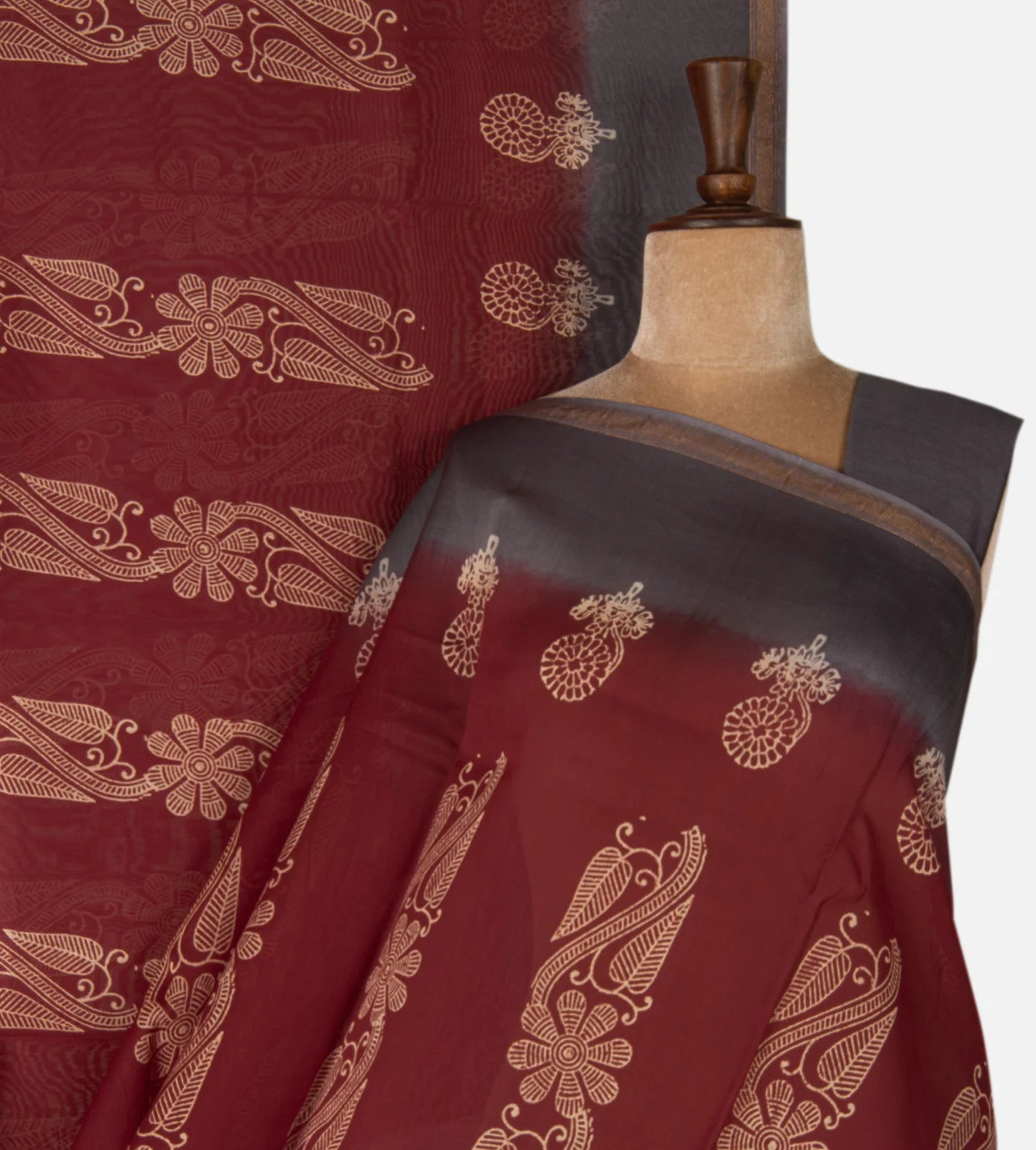 Maroon Chanderi Cotton Saree