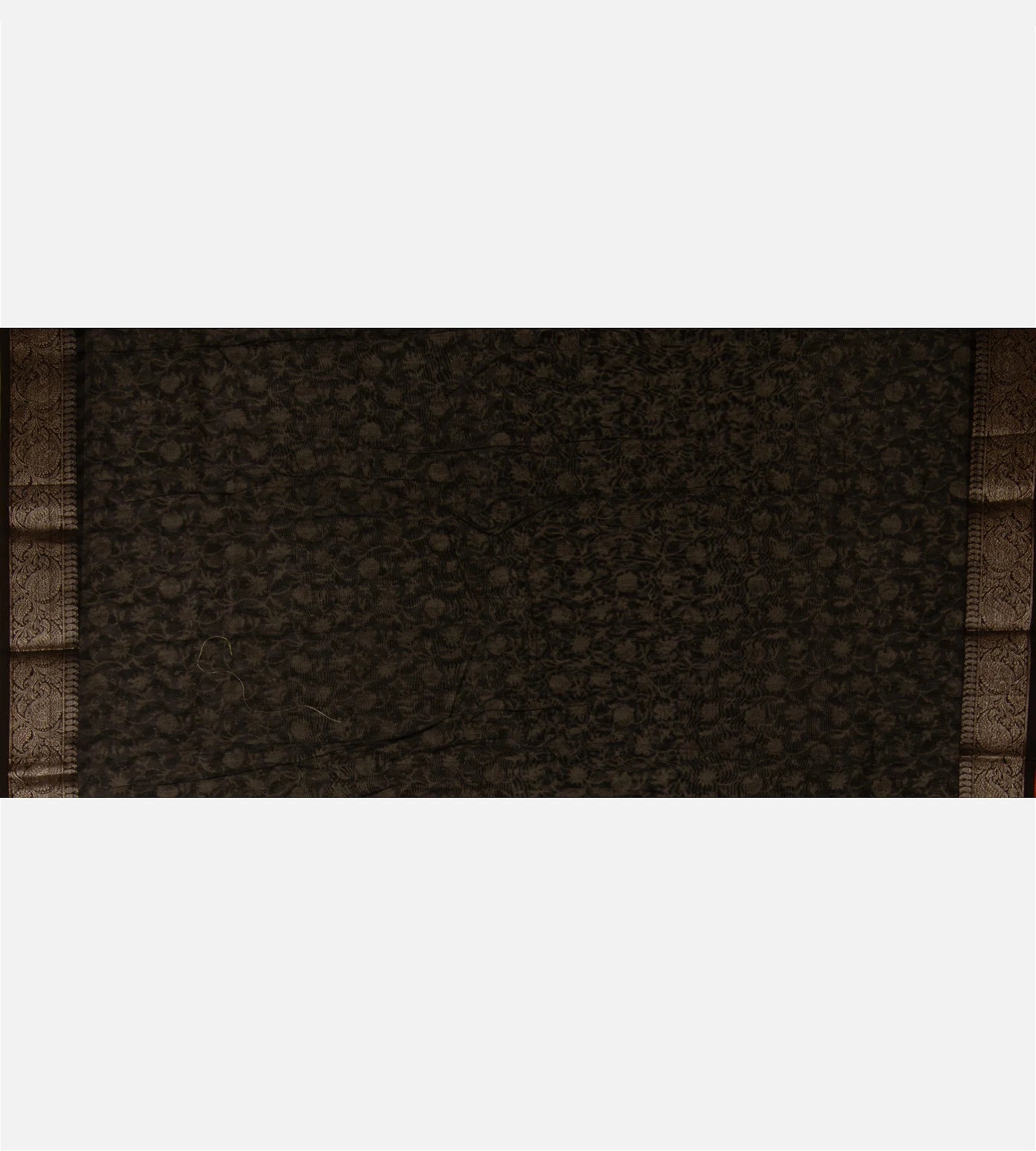 Black Chanderi Cotton Saree