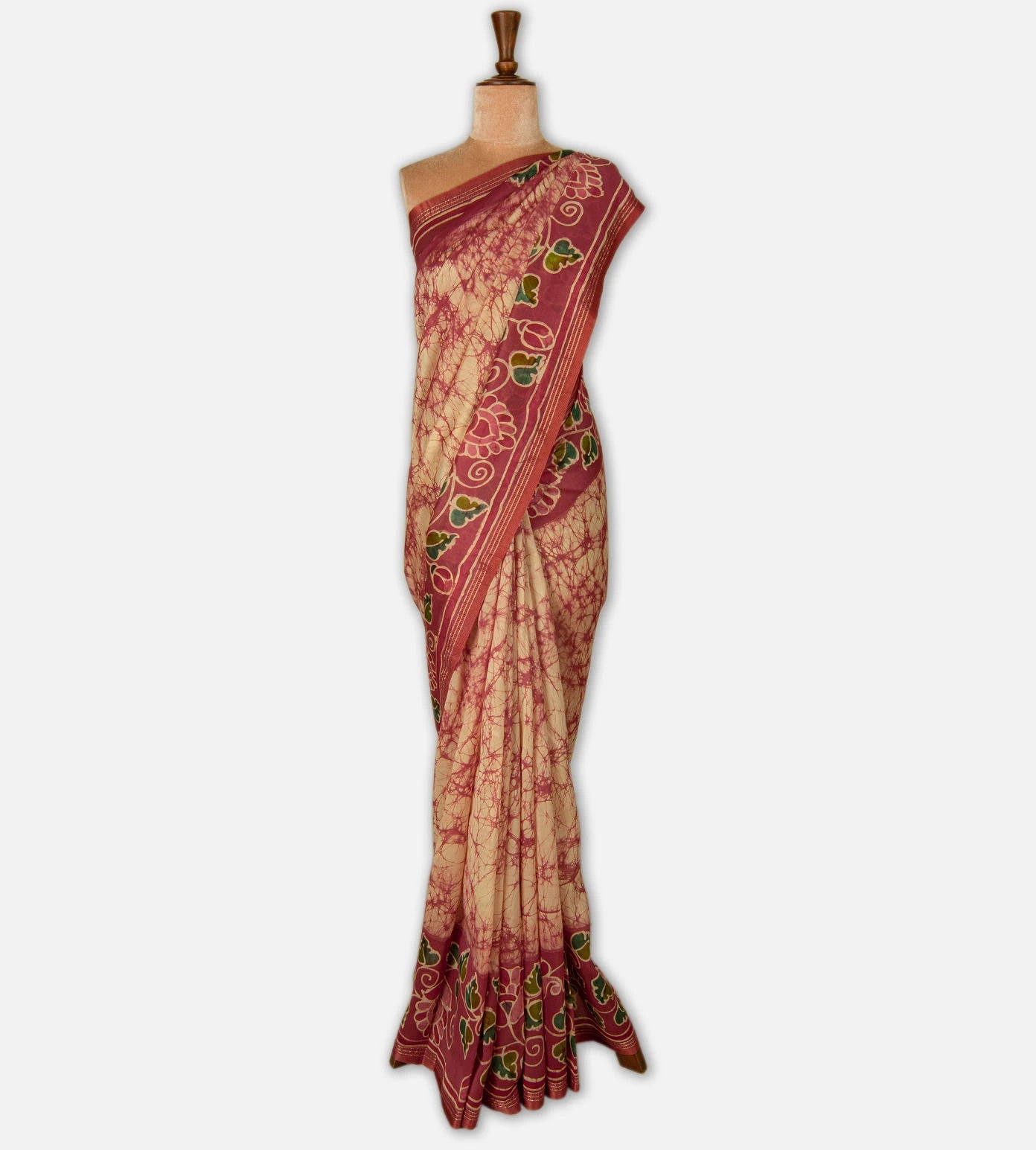 Light Beige Chanderi Cotton Saree