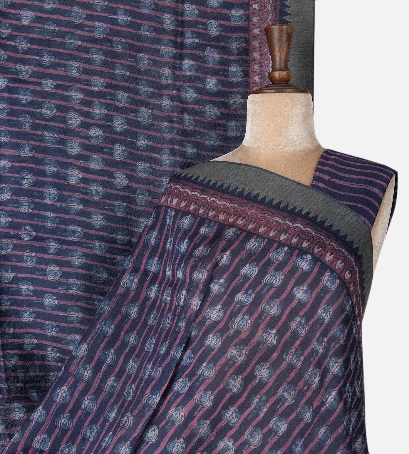 Blue Chanderi Cotton Saree