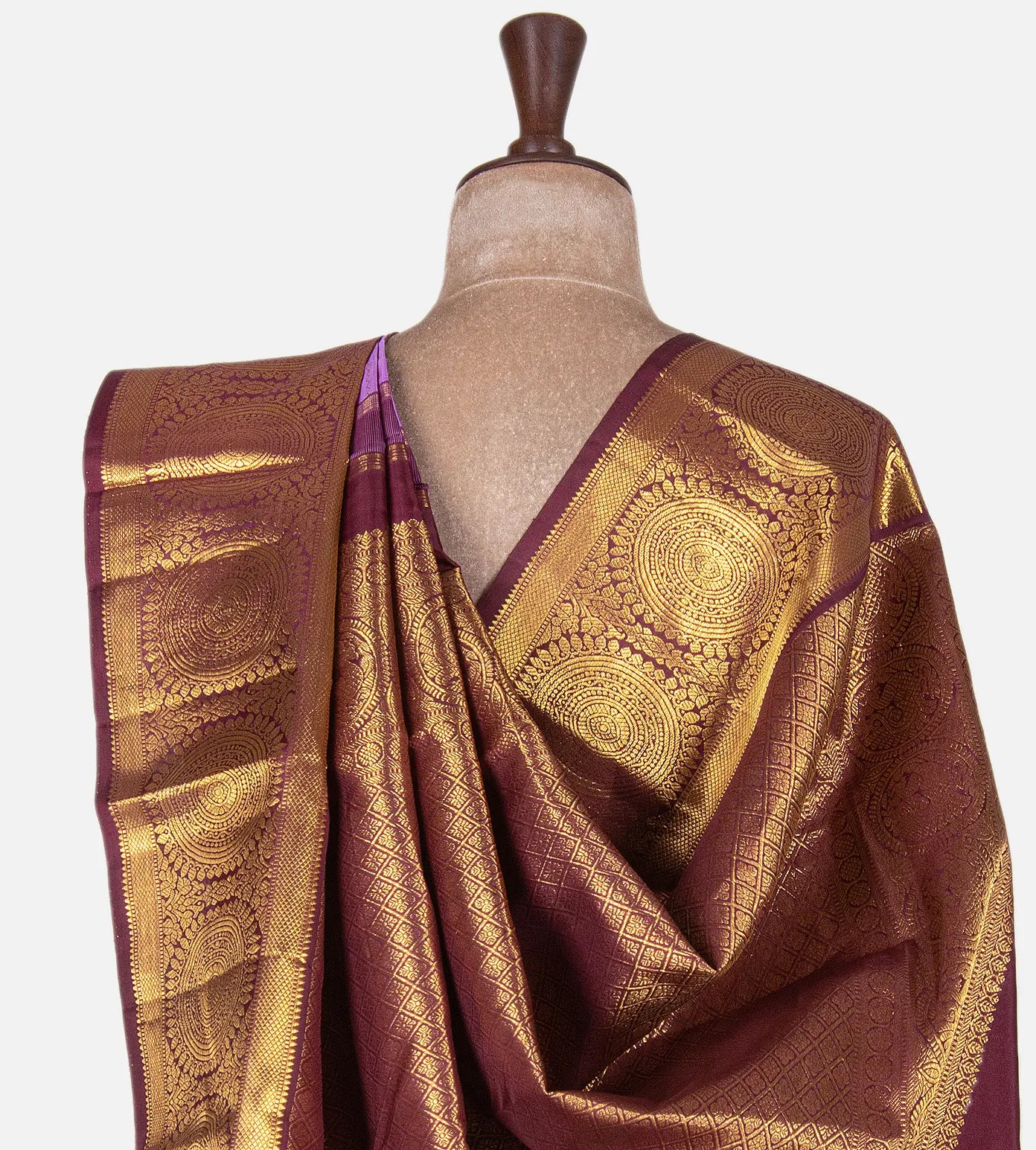 Bright Purple Kanchipuram Silk Saree