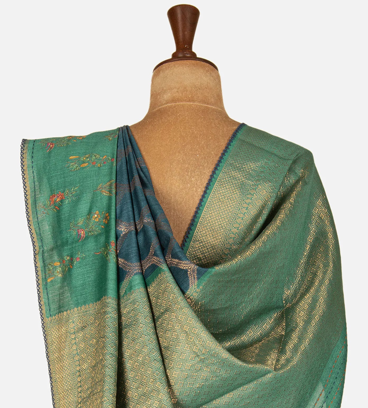 Blue Tussar Saree