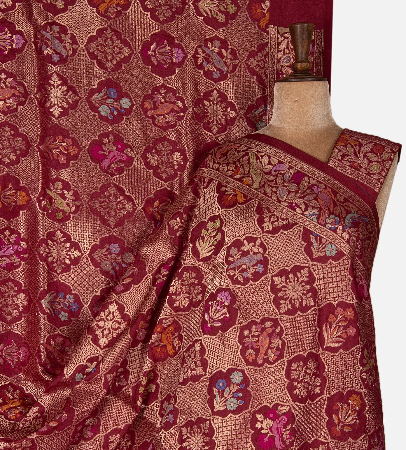 Maroon Banarasi Silk Saree