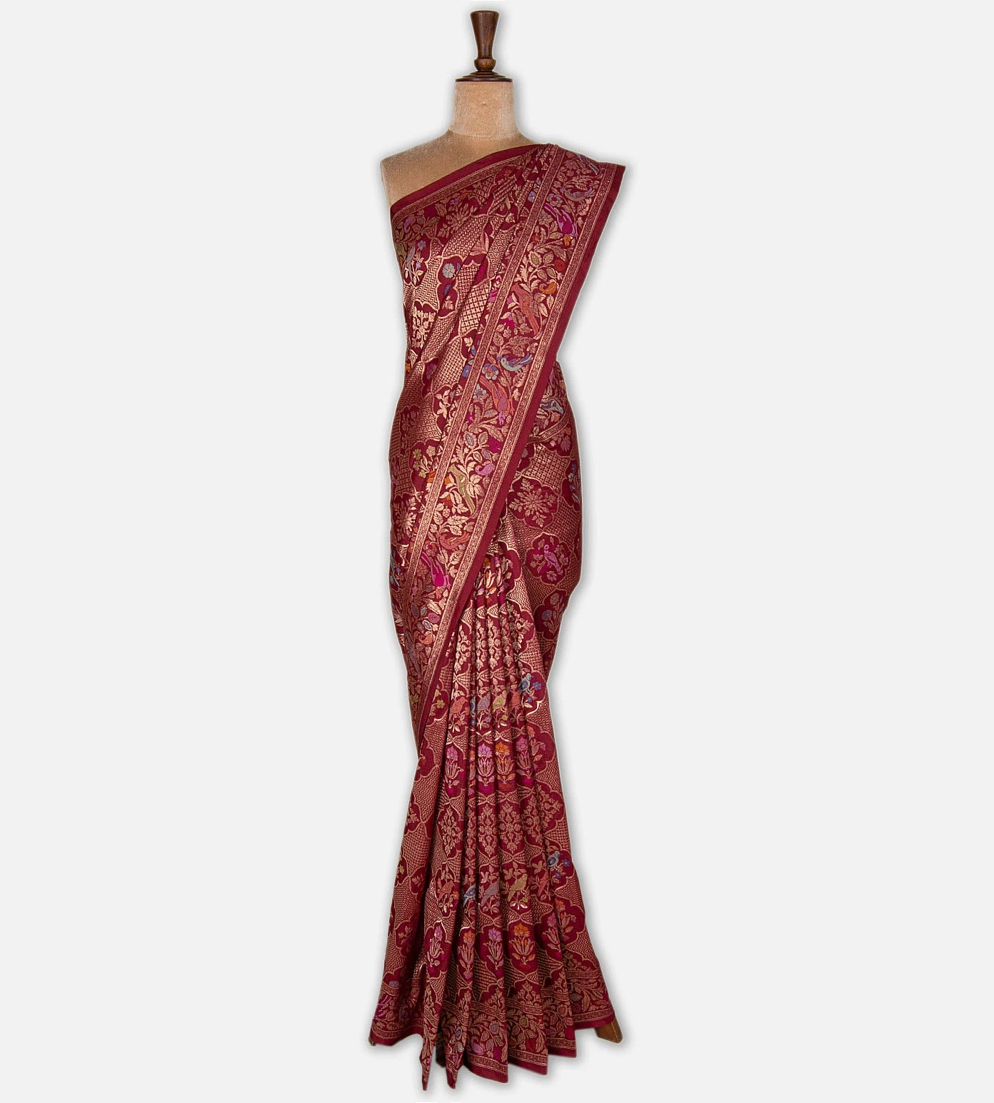 Maroon Banarasi Silk Saree