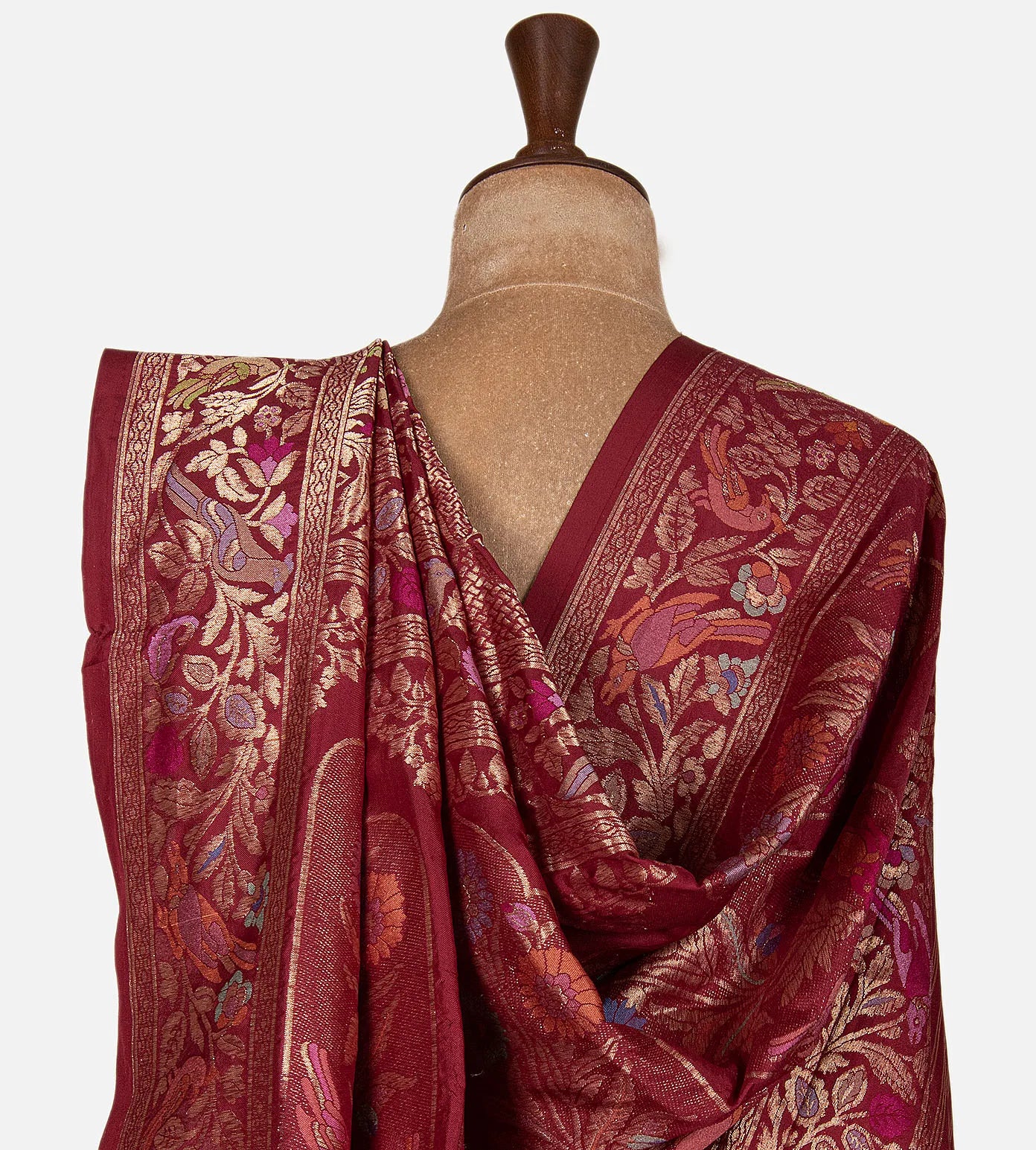 Maroon Banarasi Silk Saree
