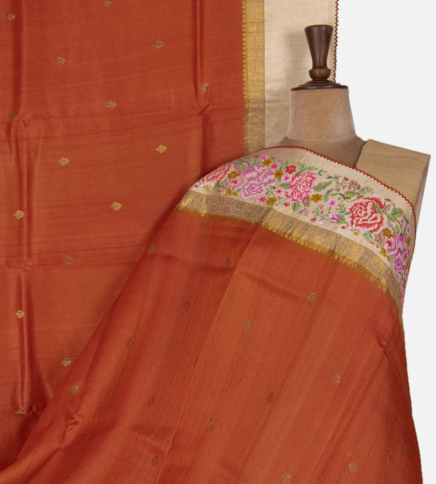 Orange Tussar Saree