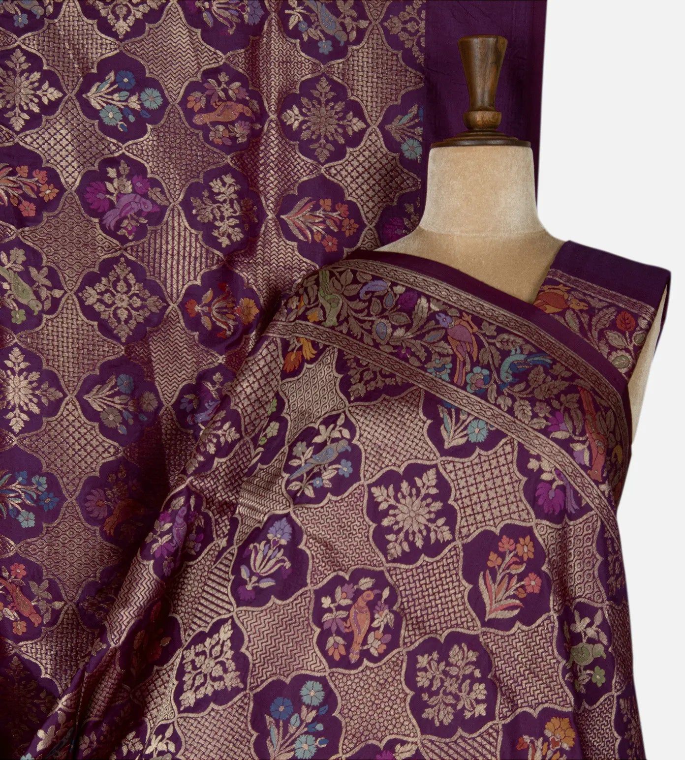 Purple Banarasi Silk Saree