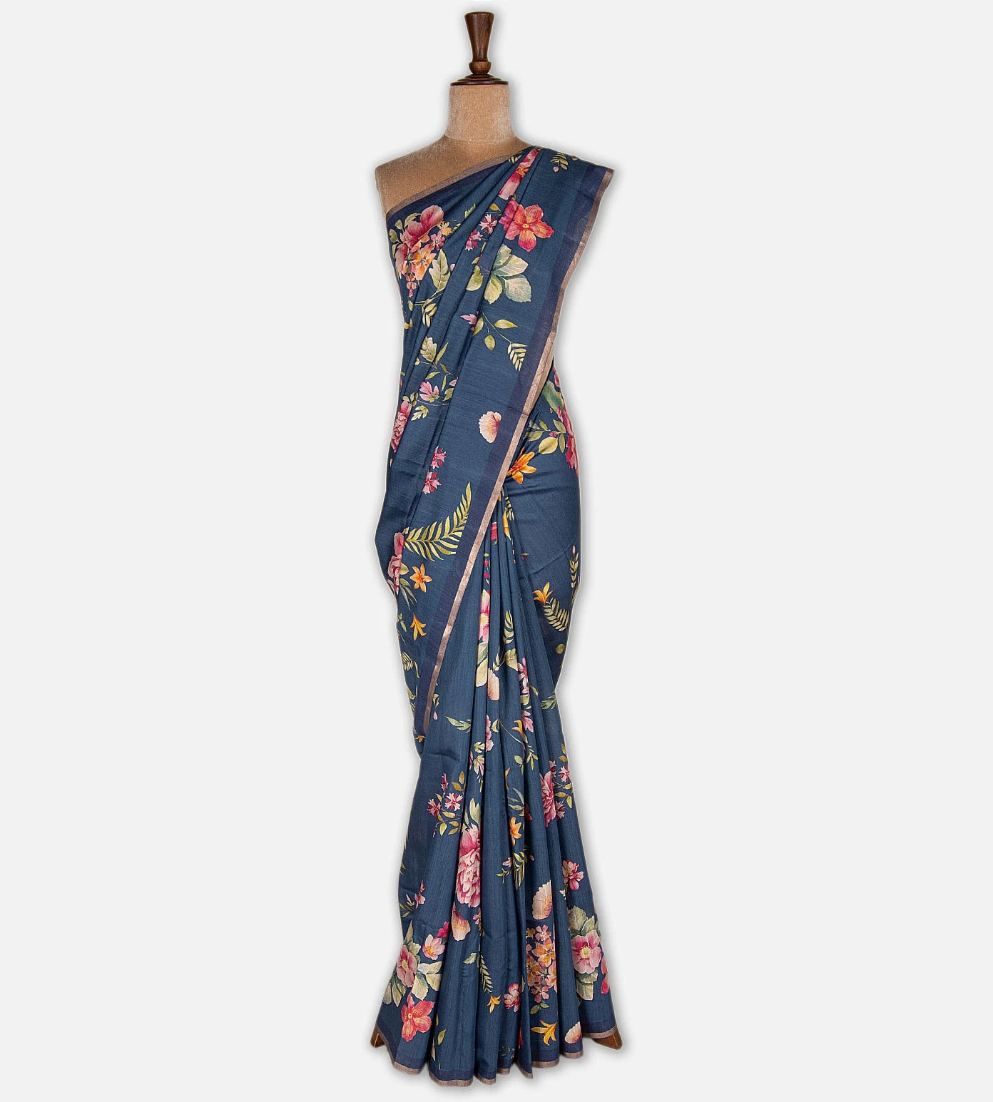 Blue Moonga Tussar Saree