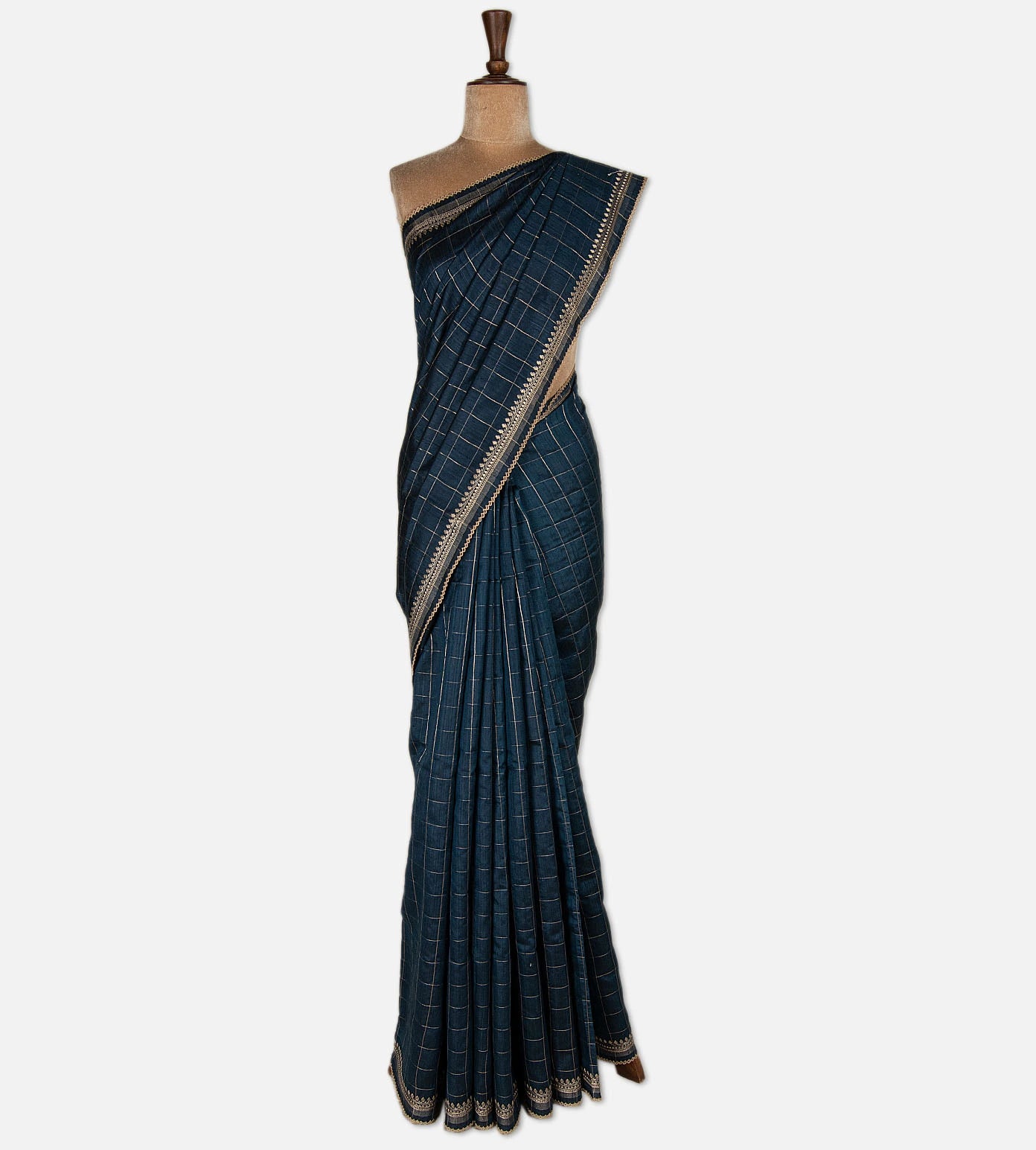 Blue Tussar Saree