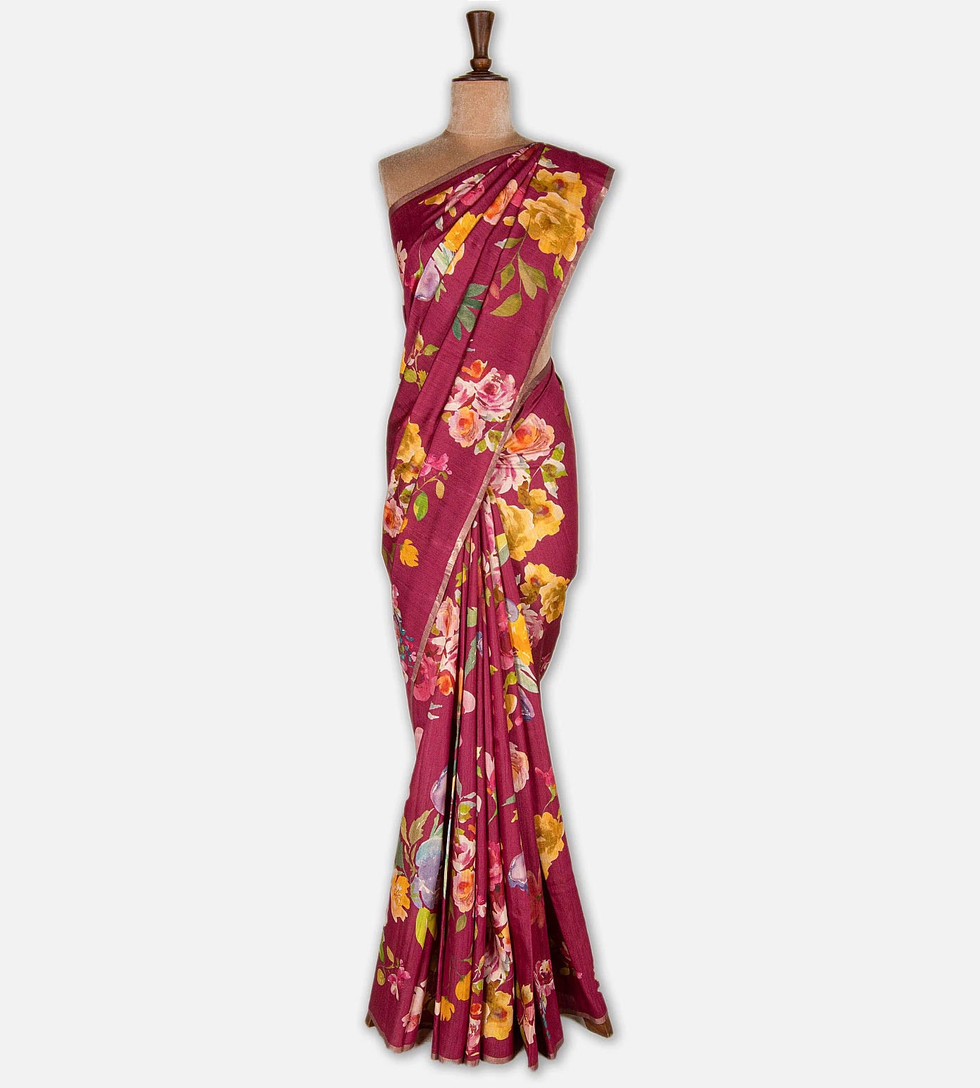 Pink Moonga Tussar Saree