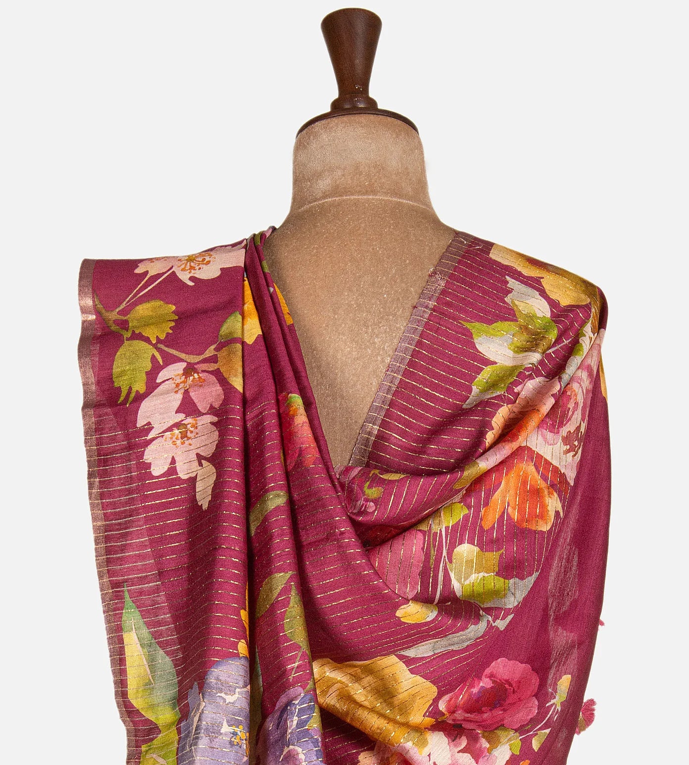 Pink Moonga Tussar Saree