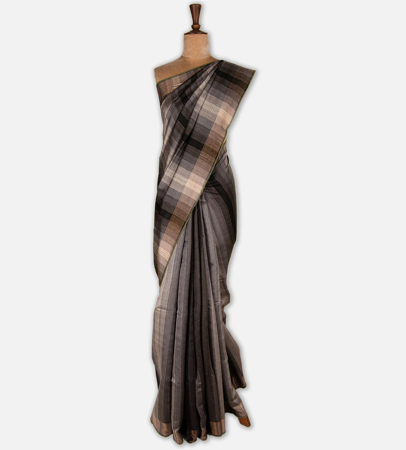 Black and Grey Tussar Saree