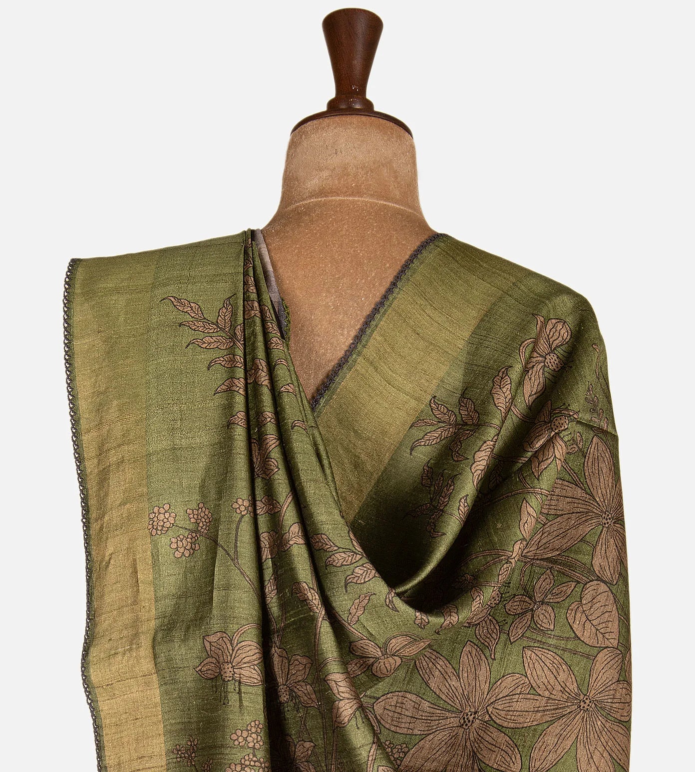 Black and Grey Tussar Saree
