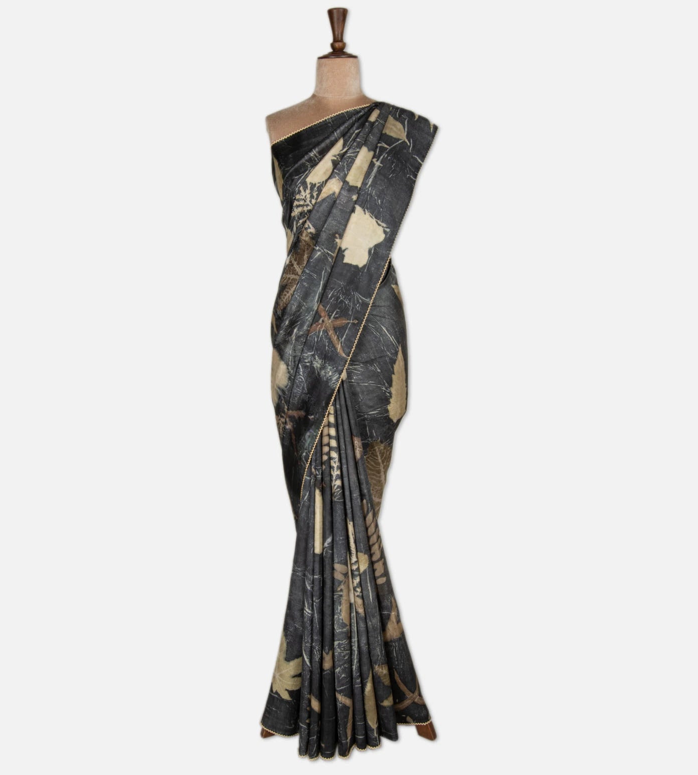Grey Mulberry Silk Saree