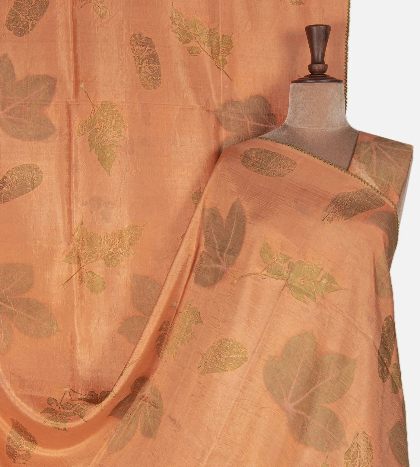 Peach Mulberry Silk Saree