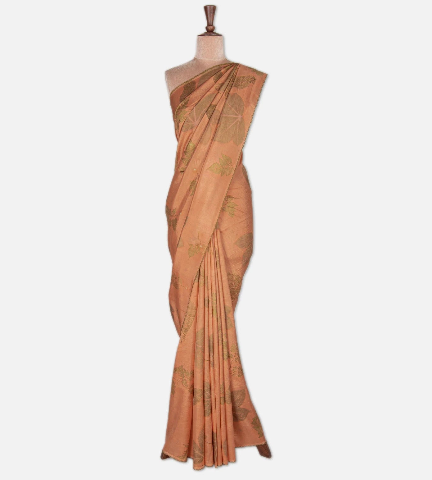 Peach Mulberry Silk Saree
