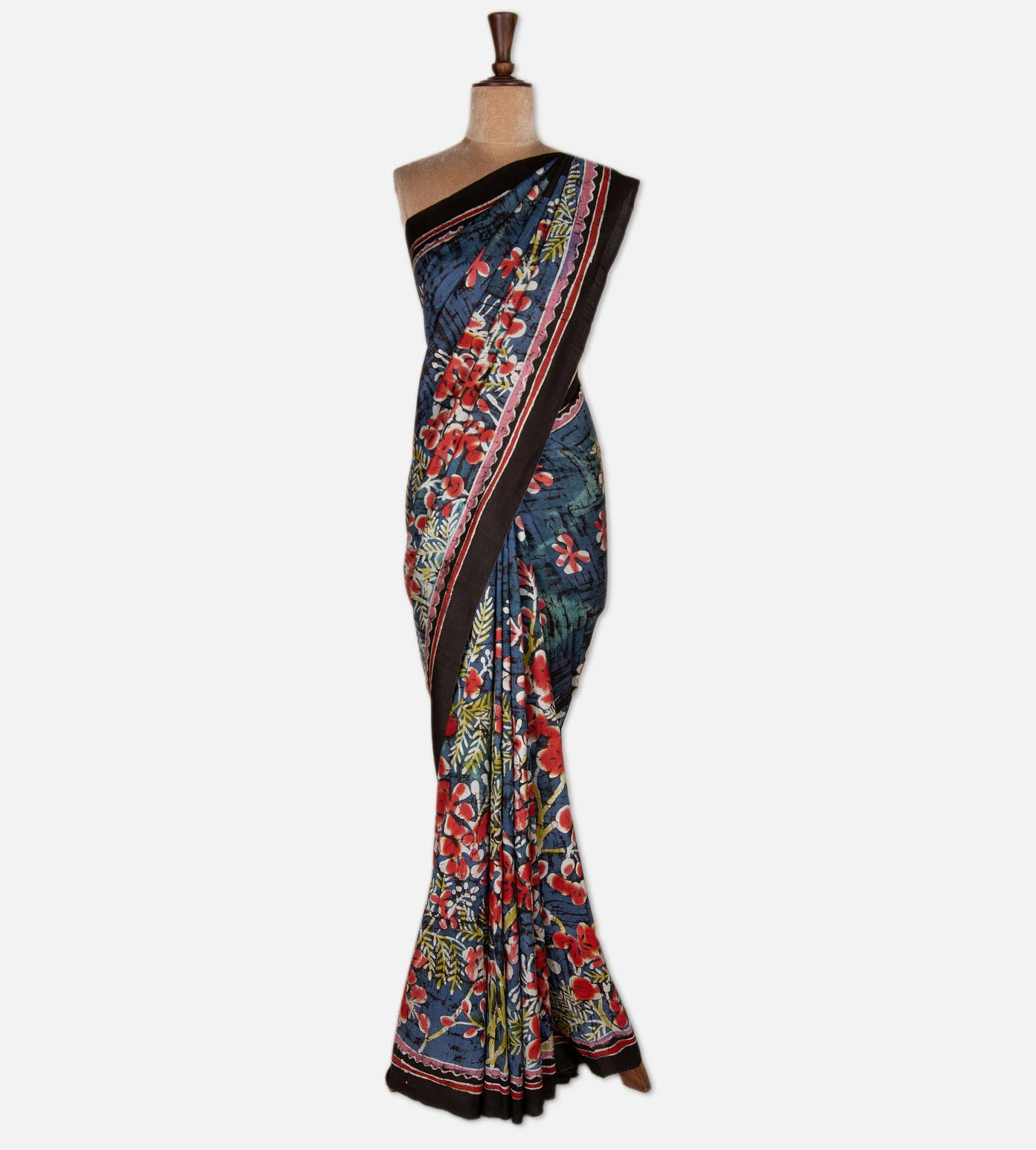 Blue Mulberry Silk Saree