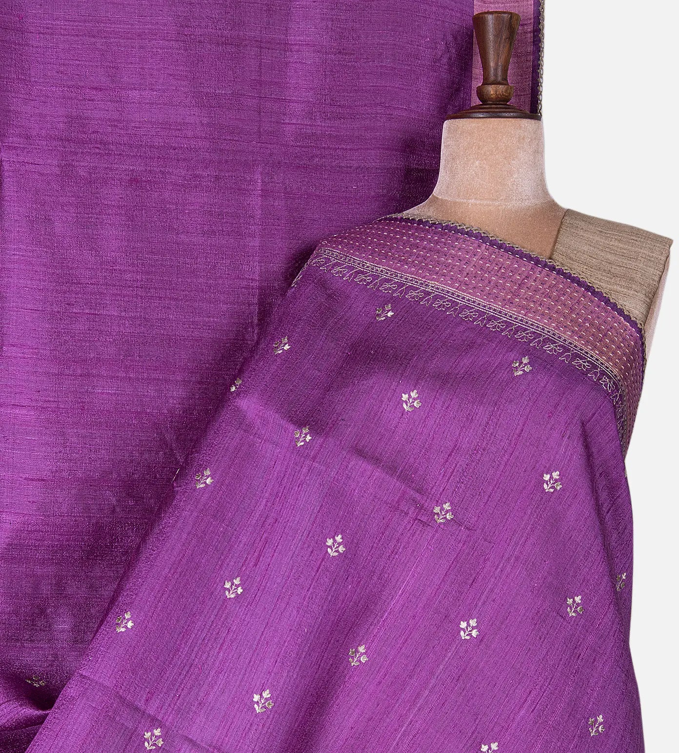 Bright Purple Tussar Saree