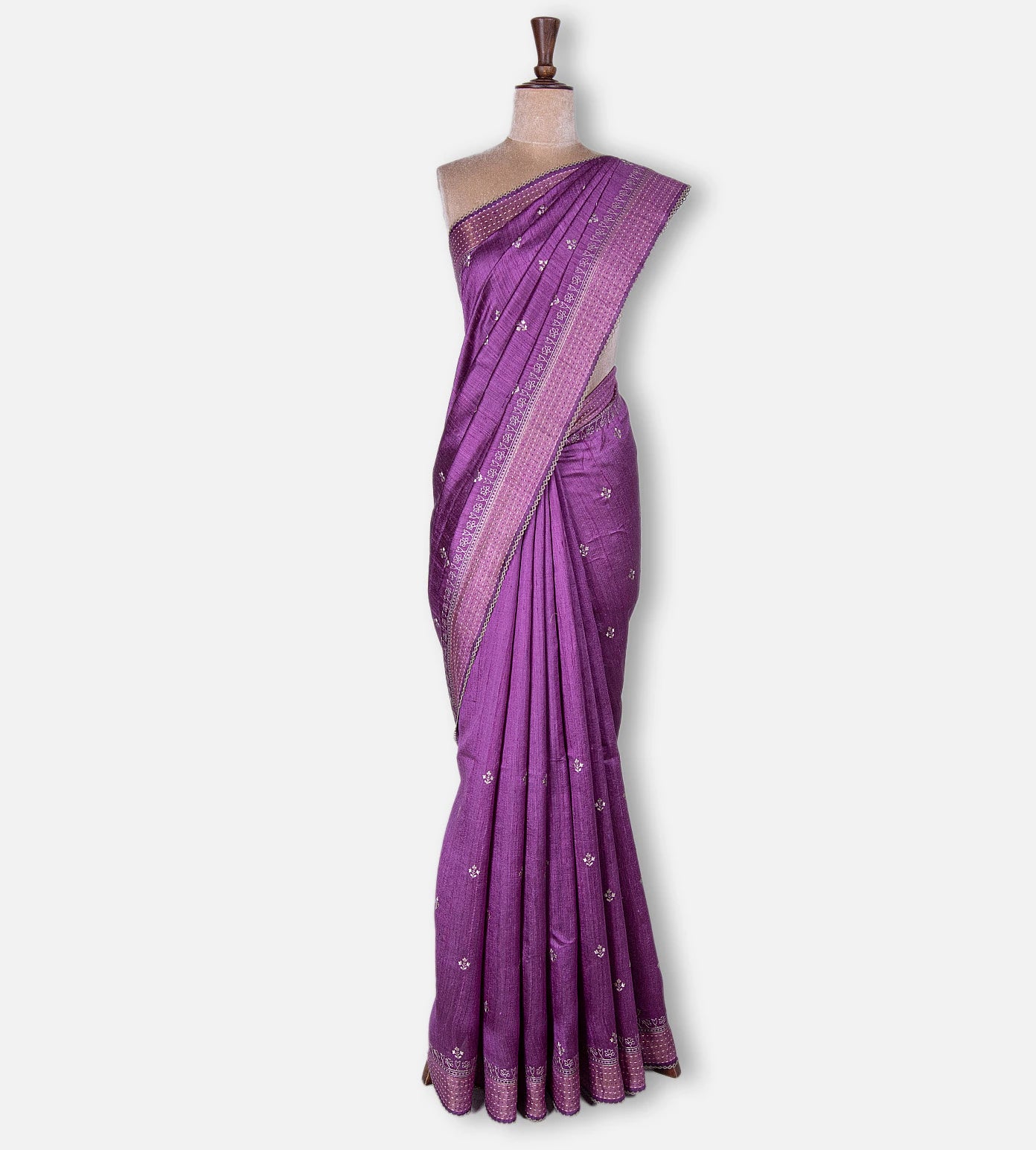 Bright Purple Tussar Saree