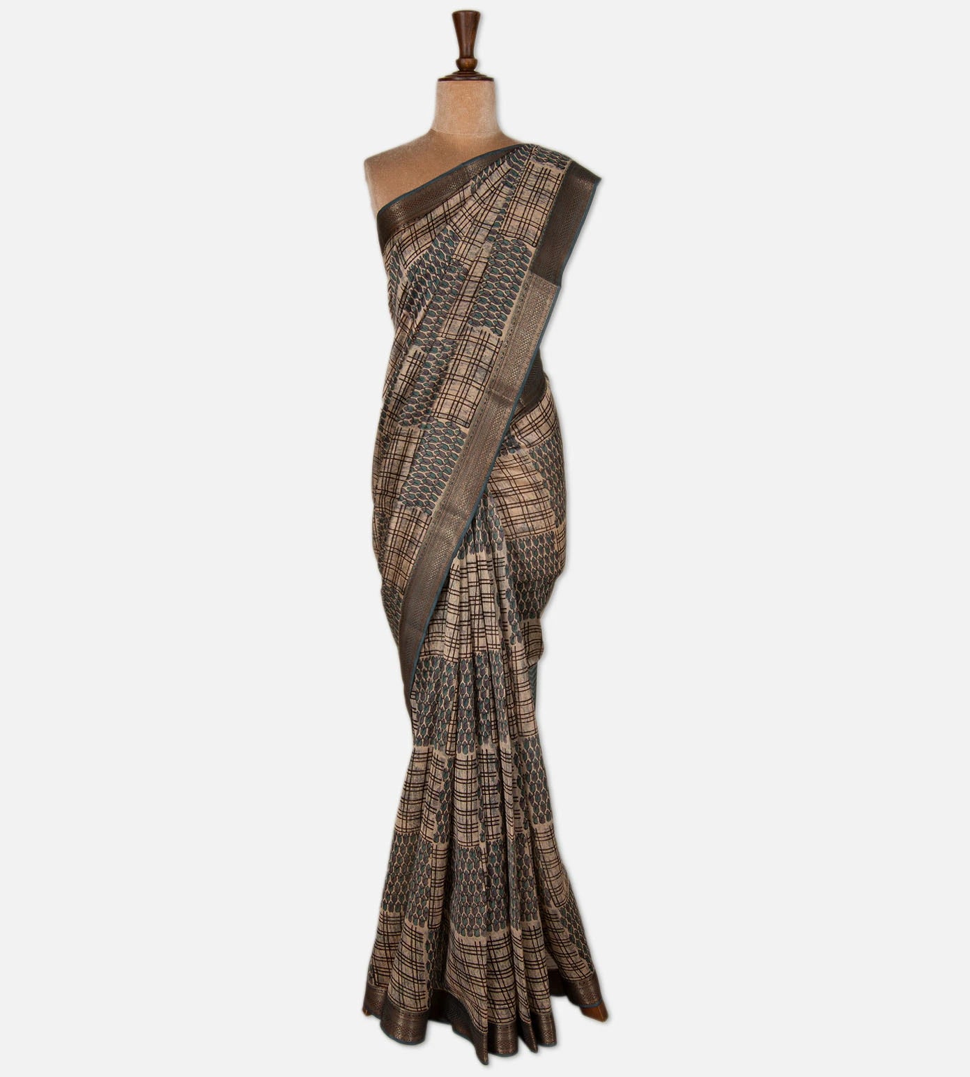 Light Beige Chanderi Cotton Saree