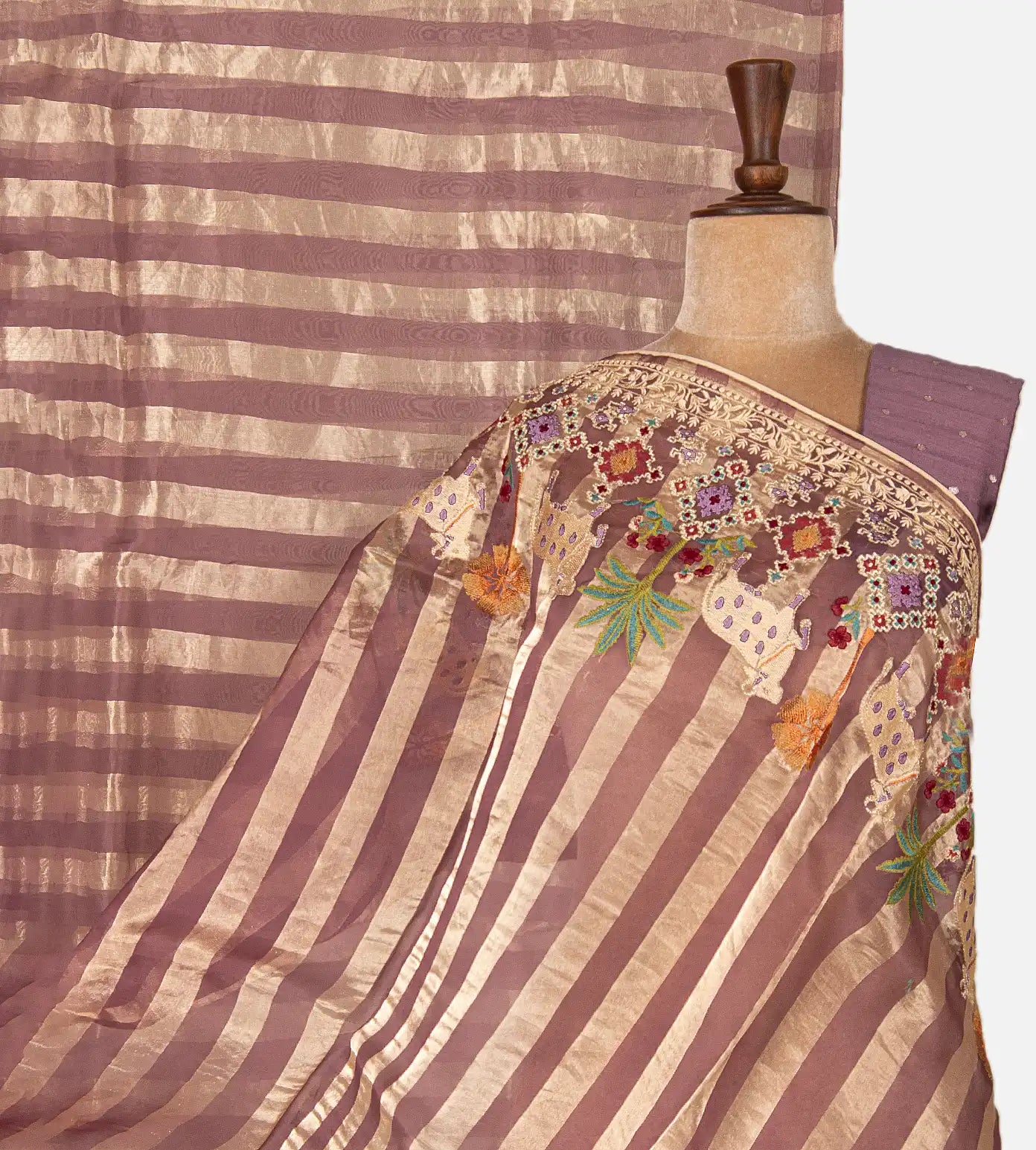 Onion Pink Organza Saree