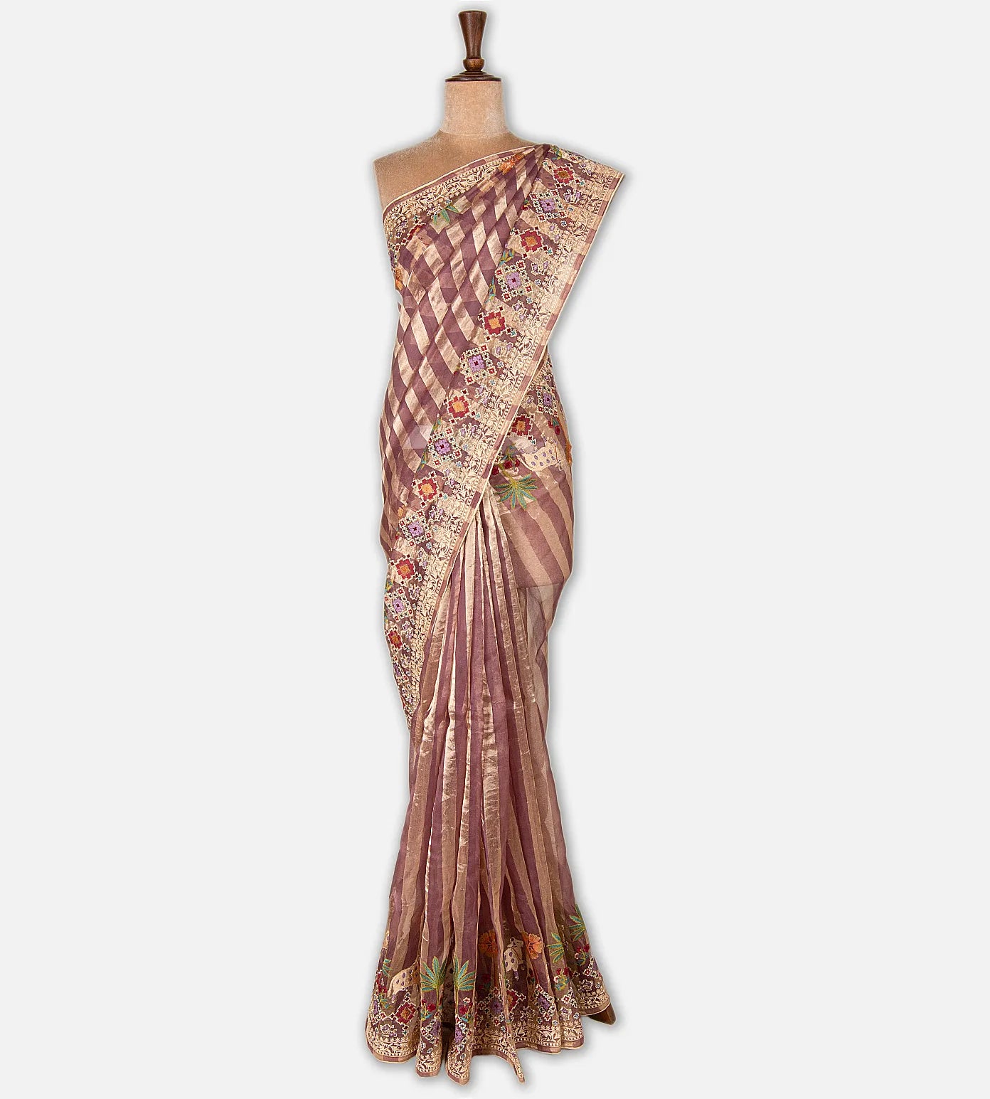 Onion Pink Organza Saree