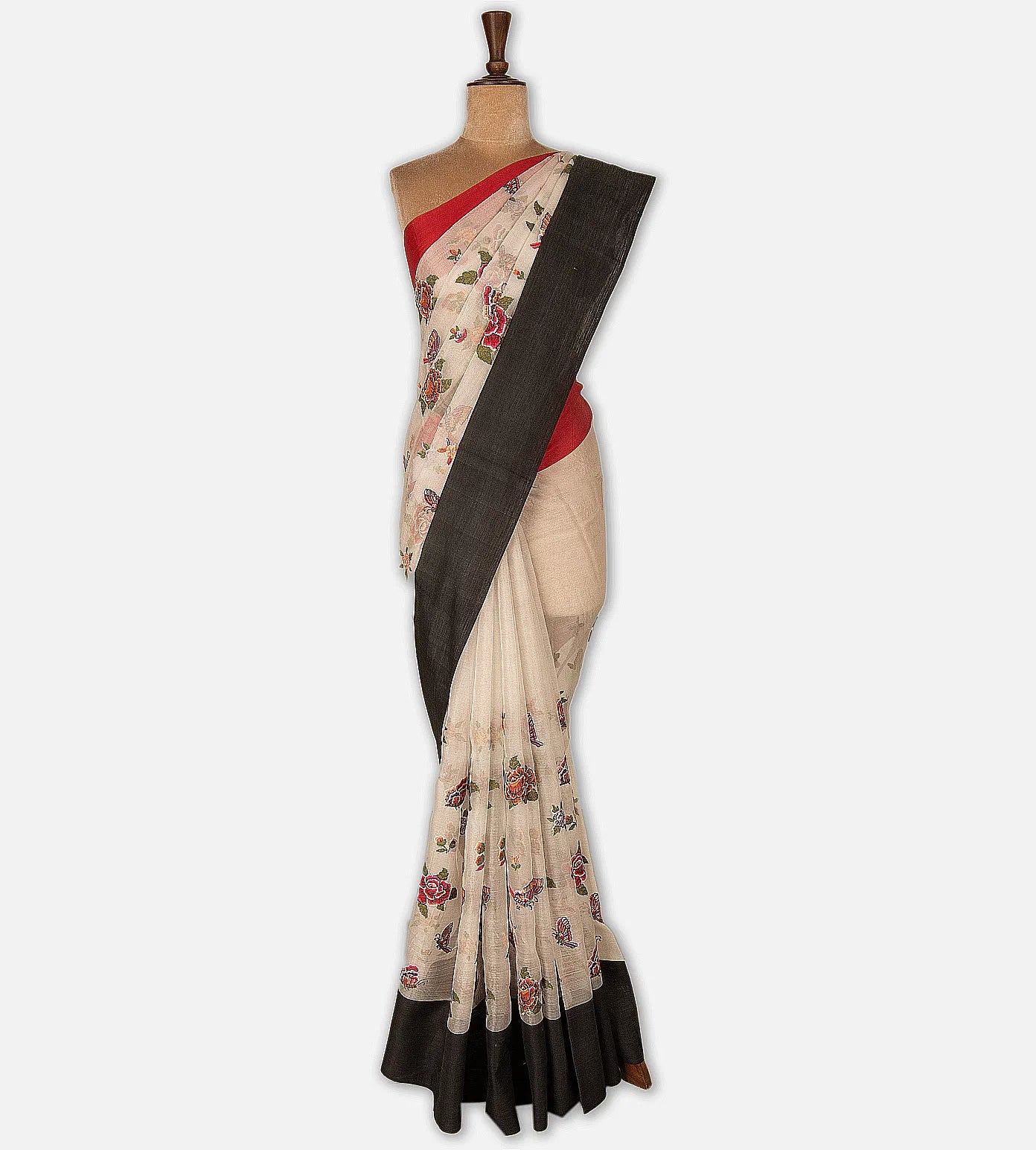 Light Beige Organza Saree
