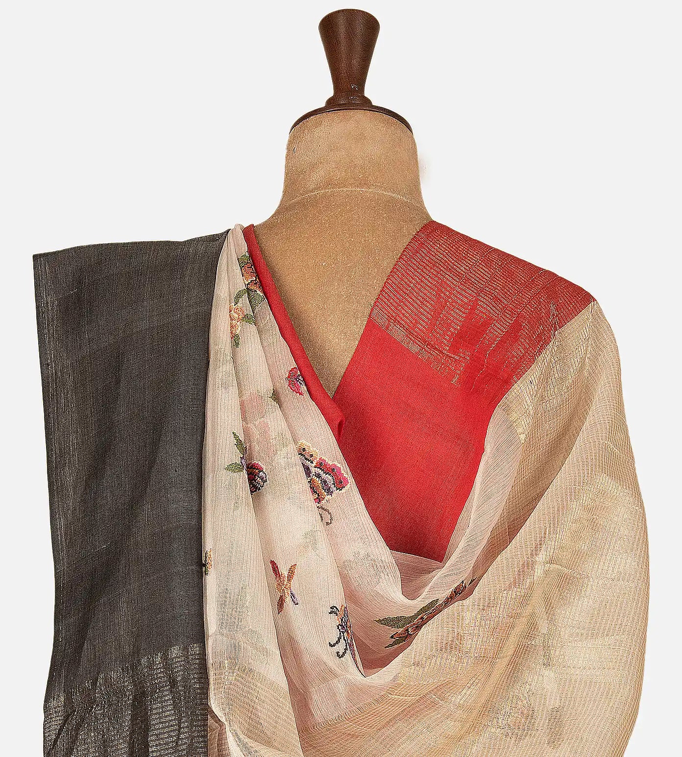 Light Beige Organza Saree