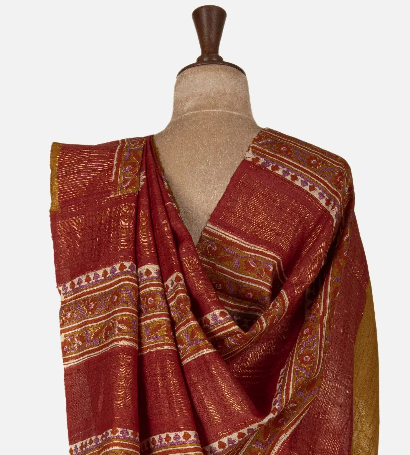 Maroon Tussar Saree