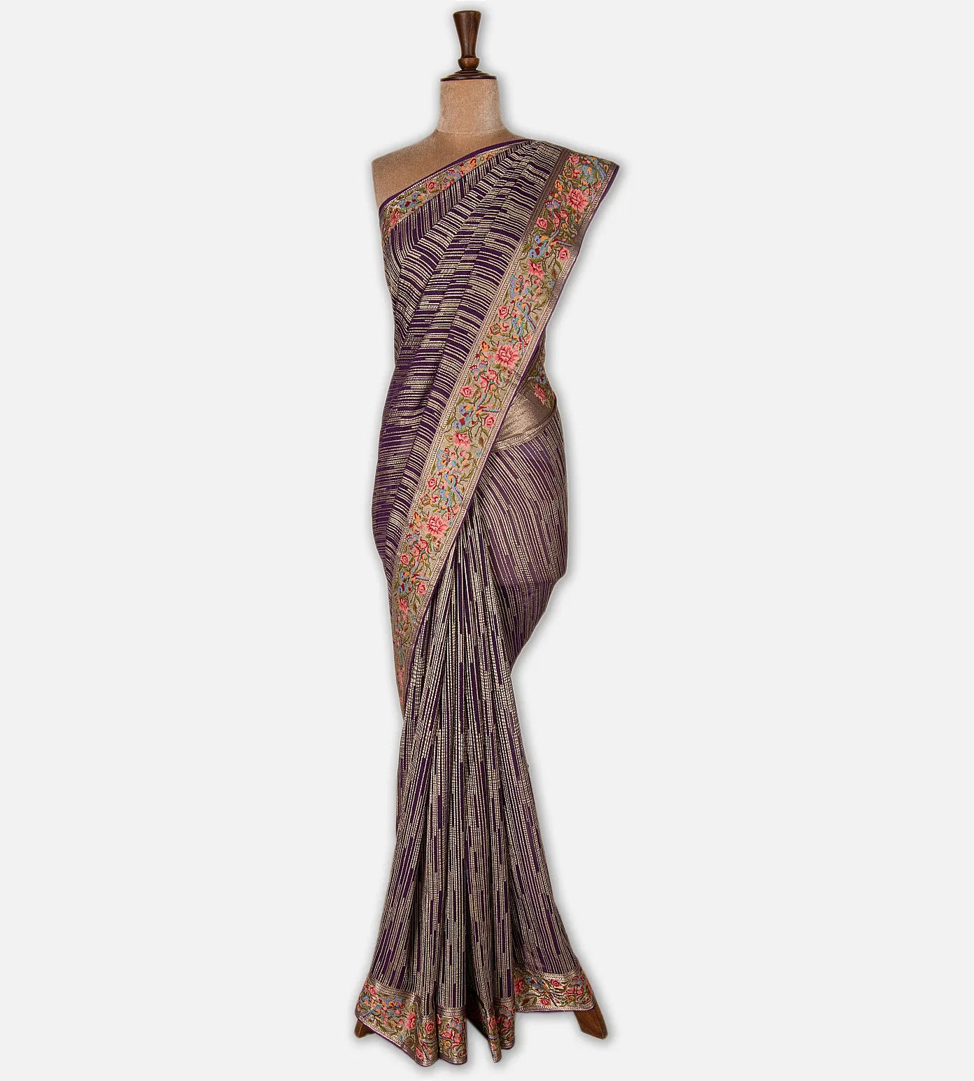 Purple Banarasi Georgette Saree