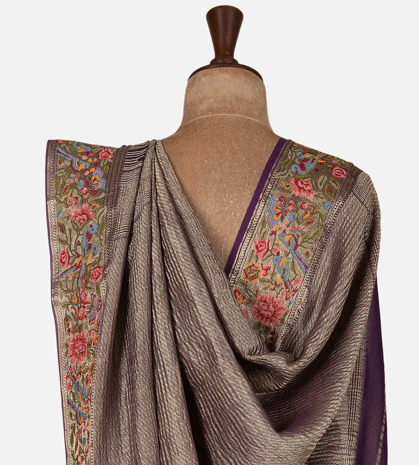 Purple Banarasi Georgette Saree