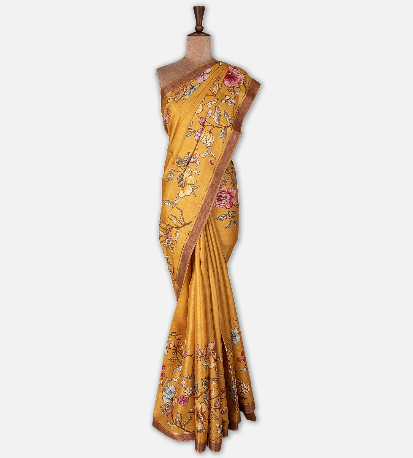 Yellow Tussar Saree