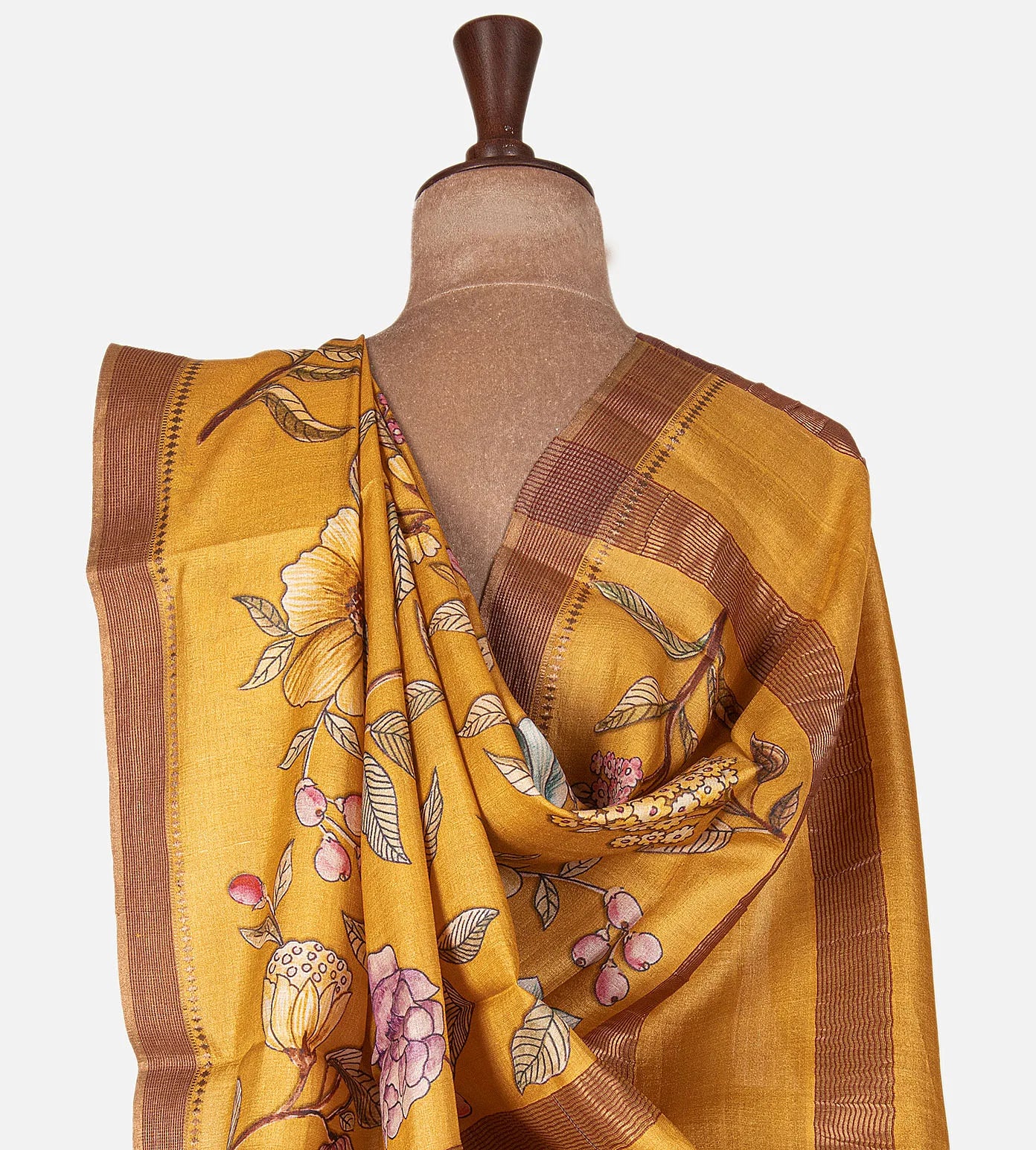Yellow Tussar Saree