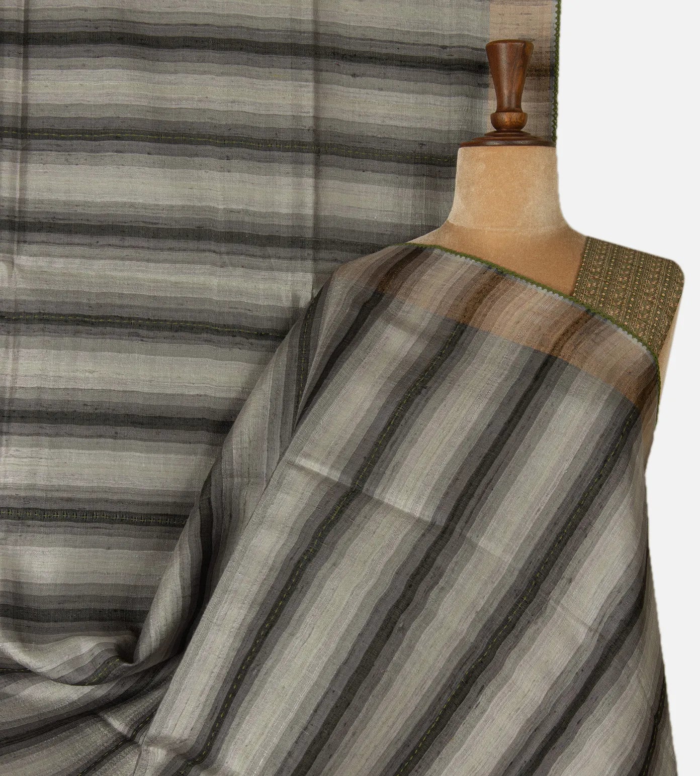 Black and Grey Tussar Saree