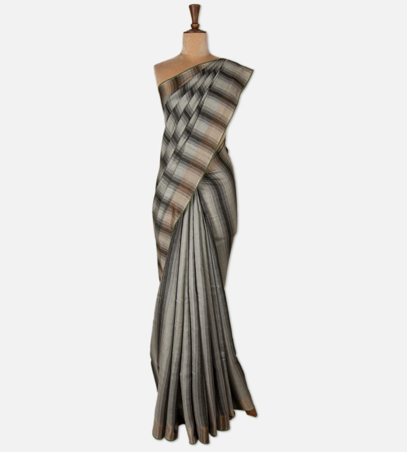 Black and Grey Tussar Saree