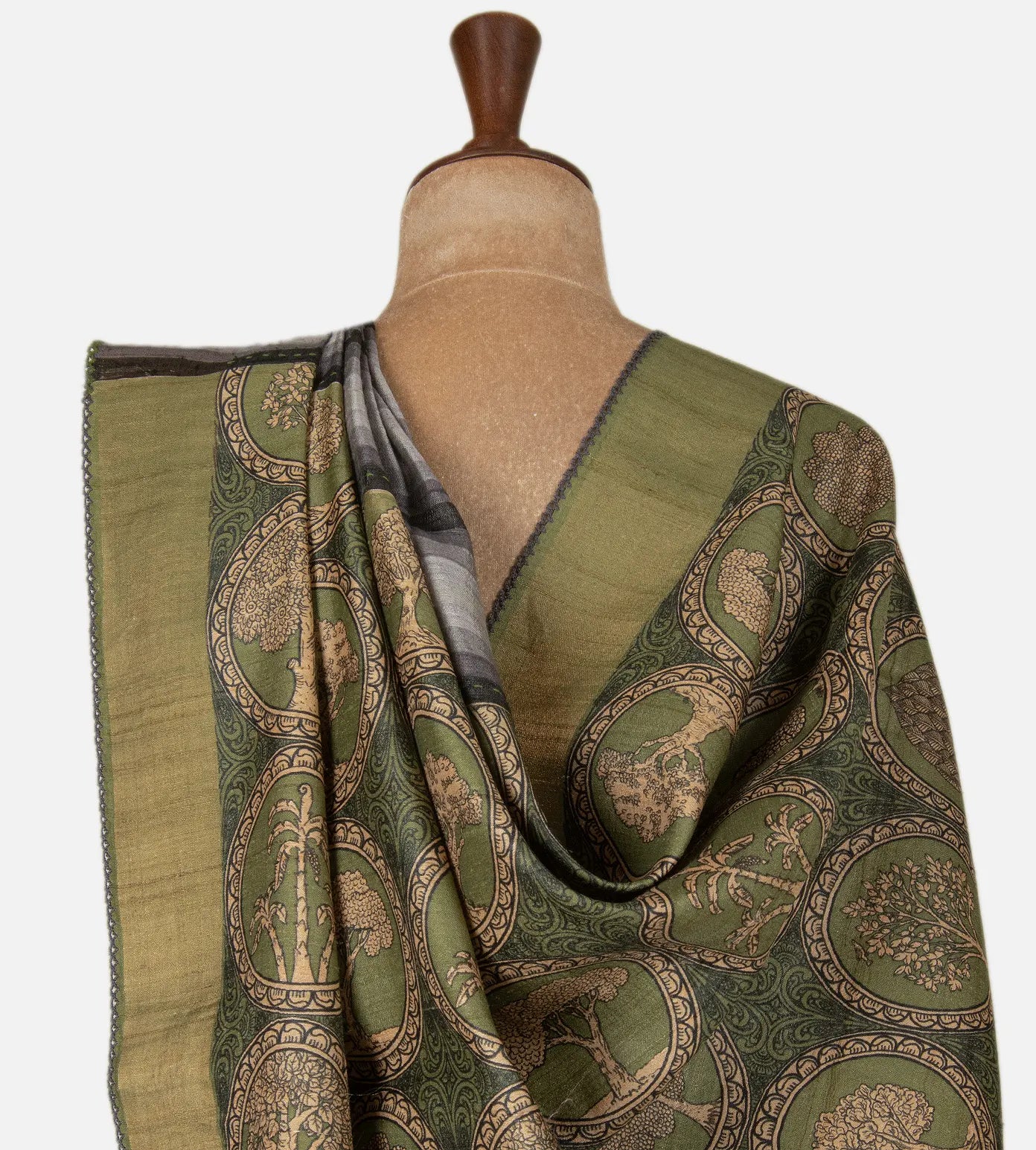 Black and Grey Tussar Saree