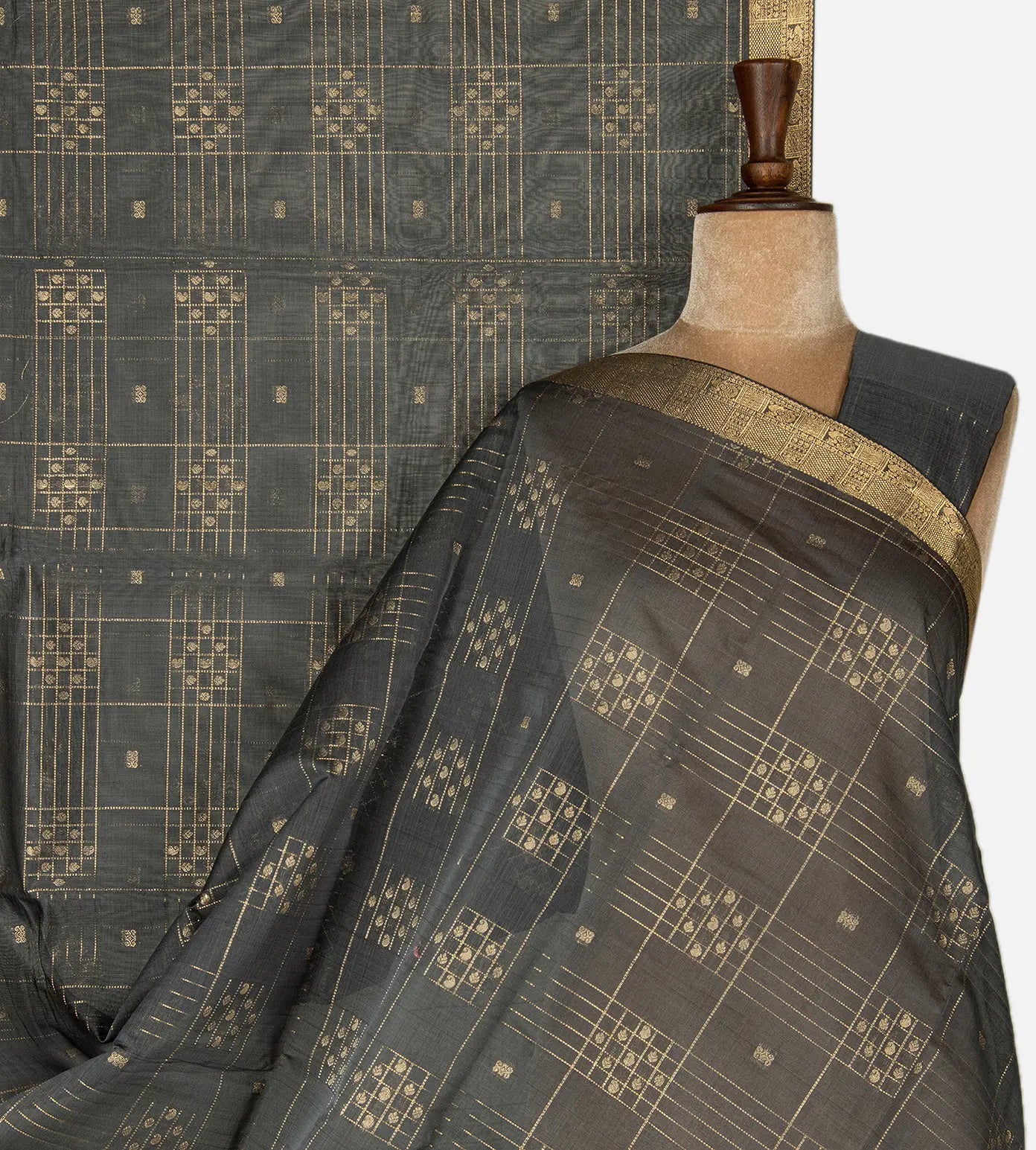 Grey Silk Cotton Saree