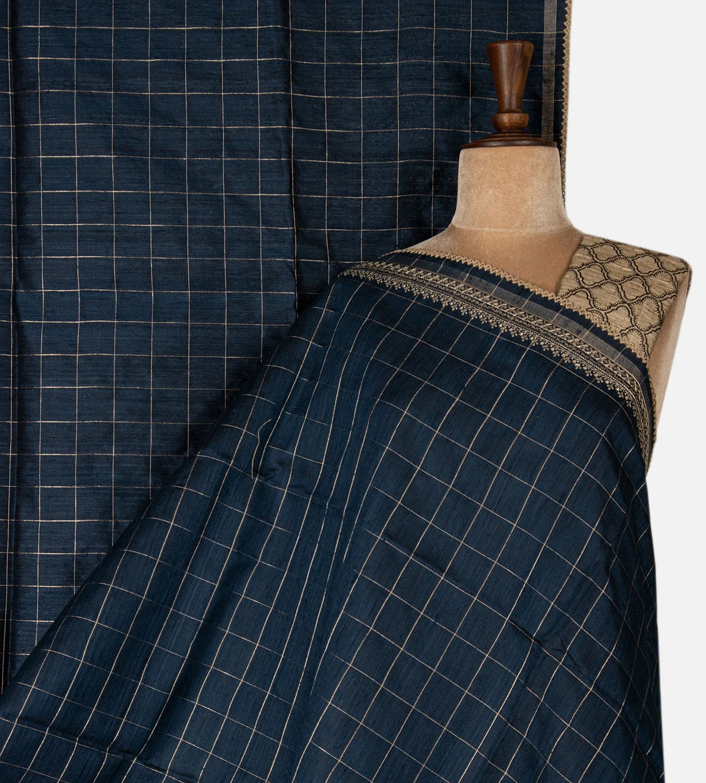 Blue Tussar Saree