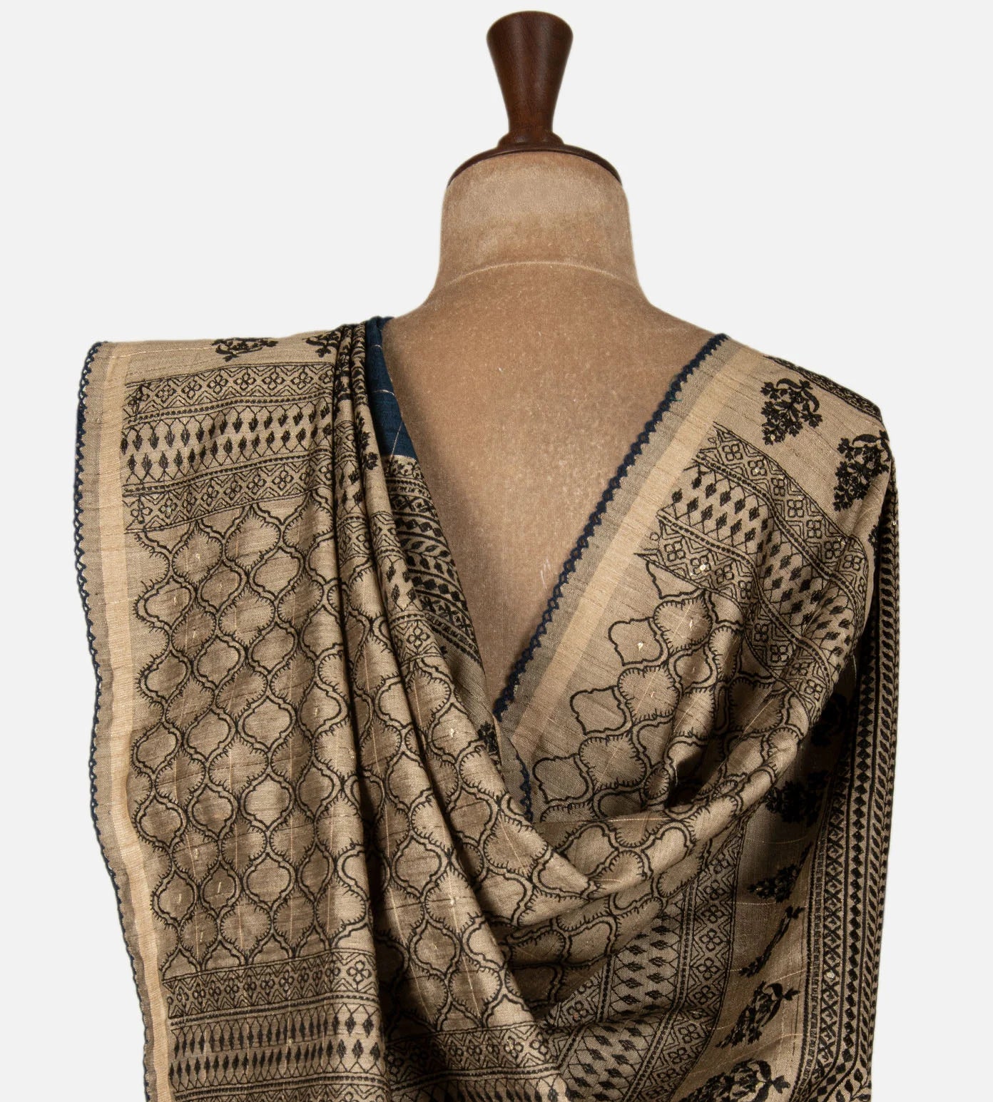 Blue Tussar Saree