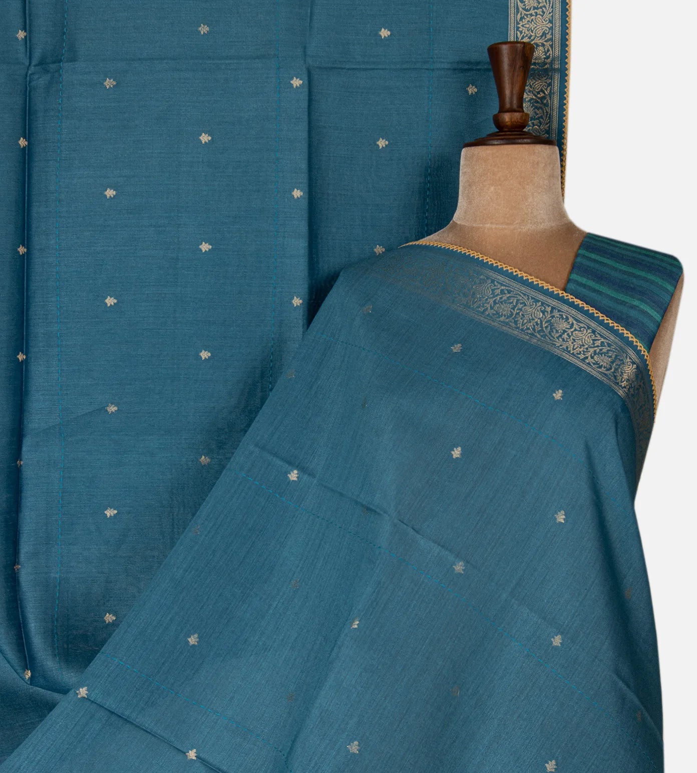 Blue Tussar Saree